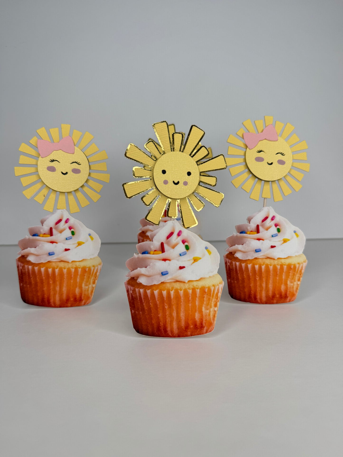 Sunshine cupcake toppers