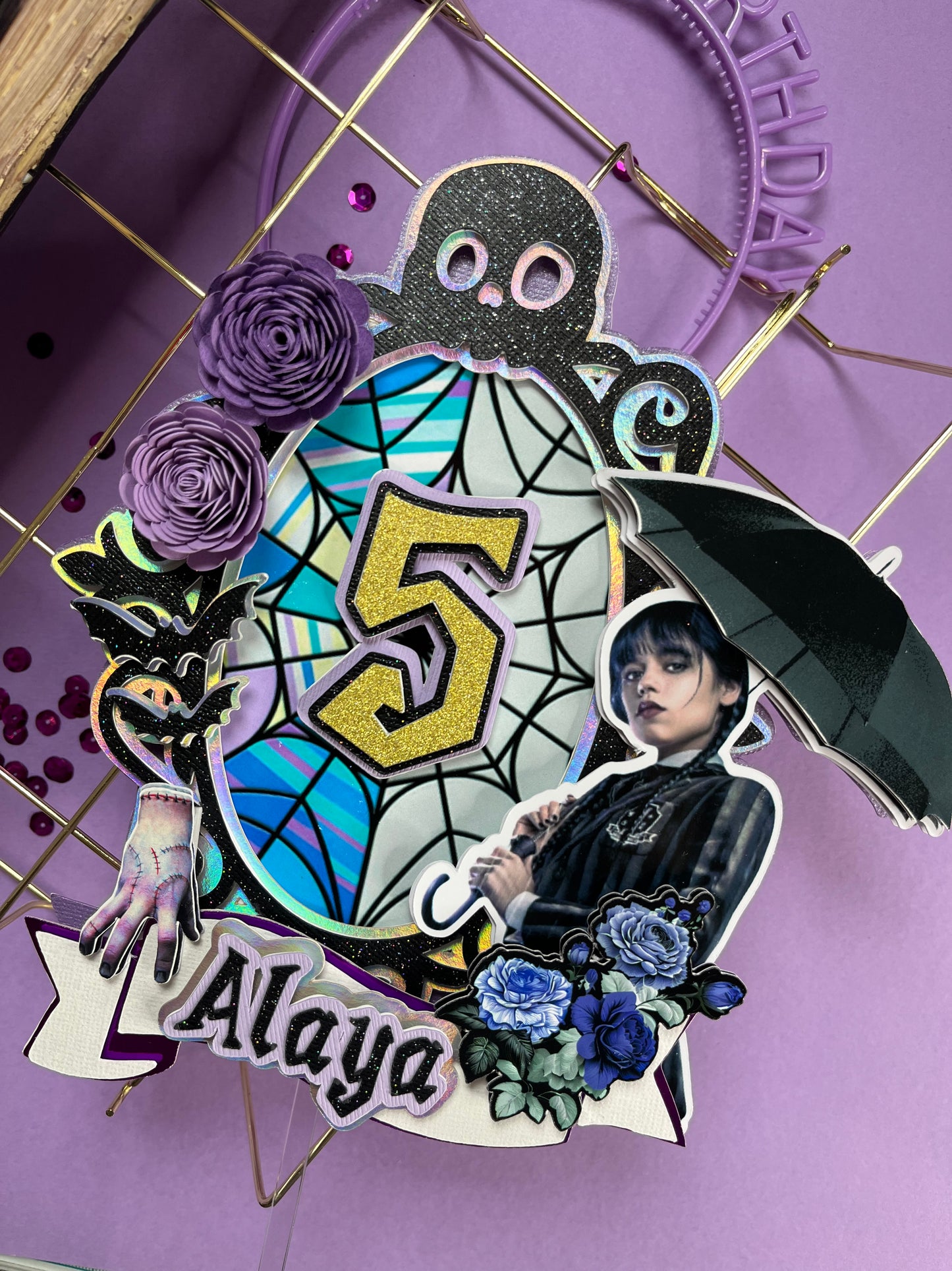 Wednesday Addams cake topper
