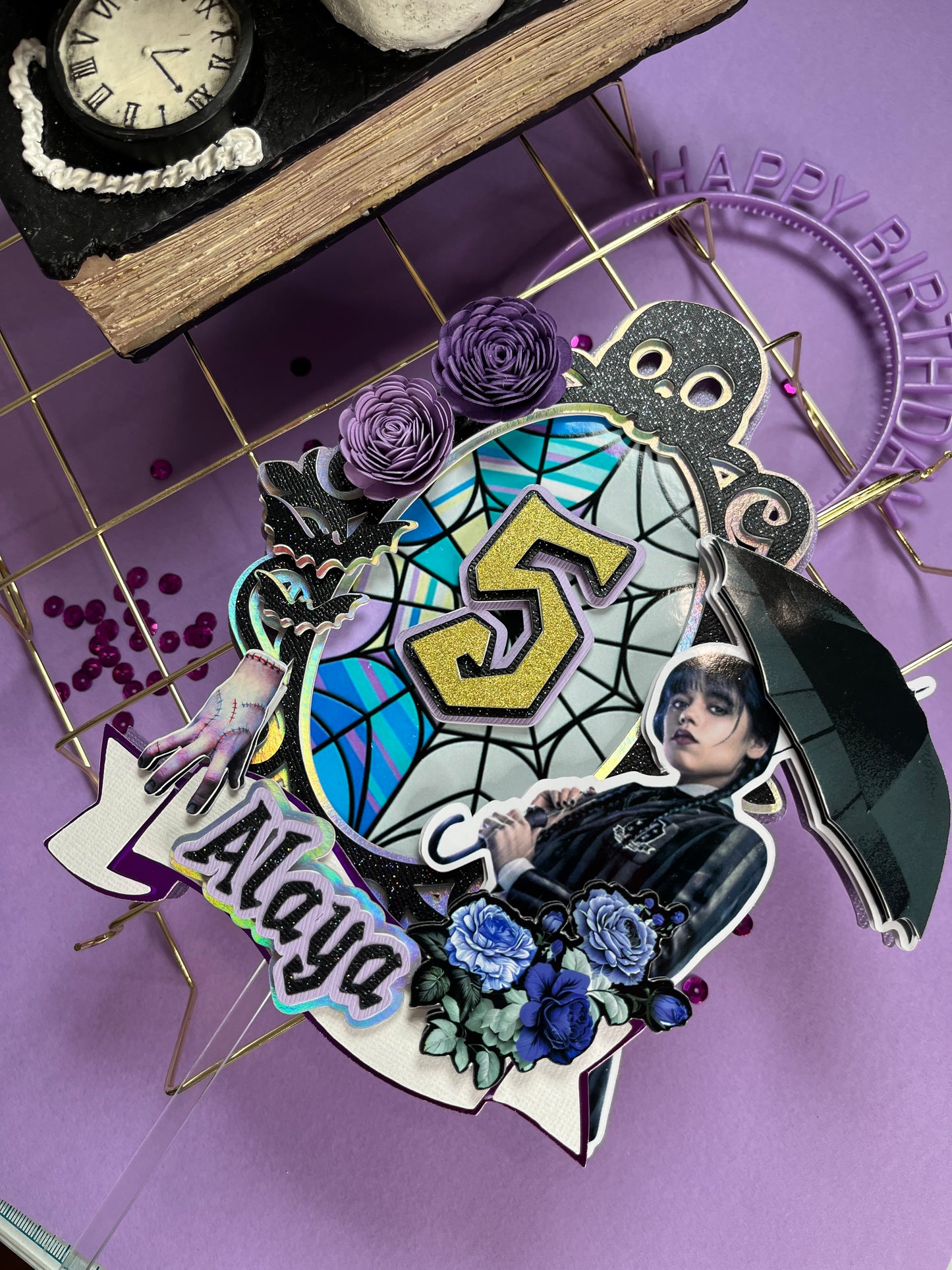 Wednesday Addams cake topper