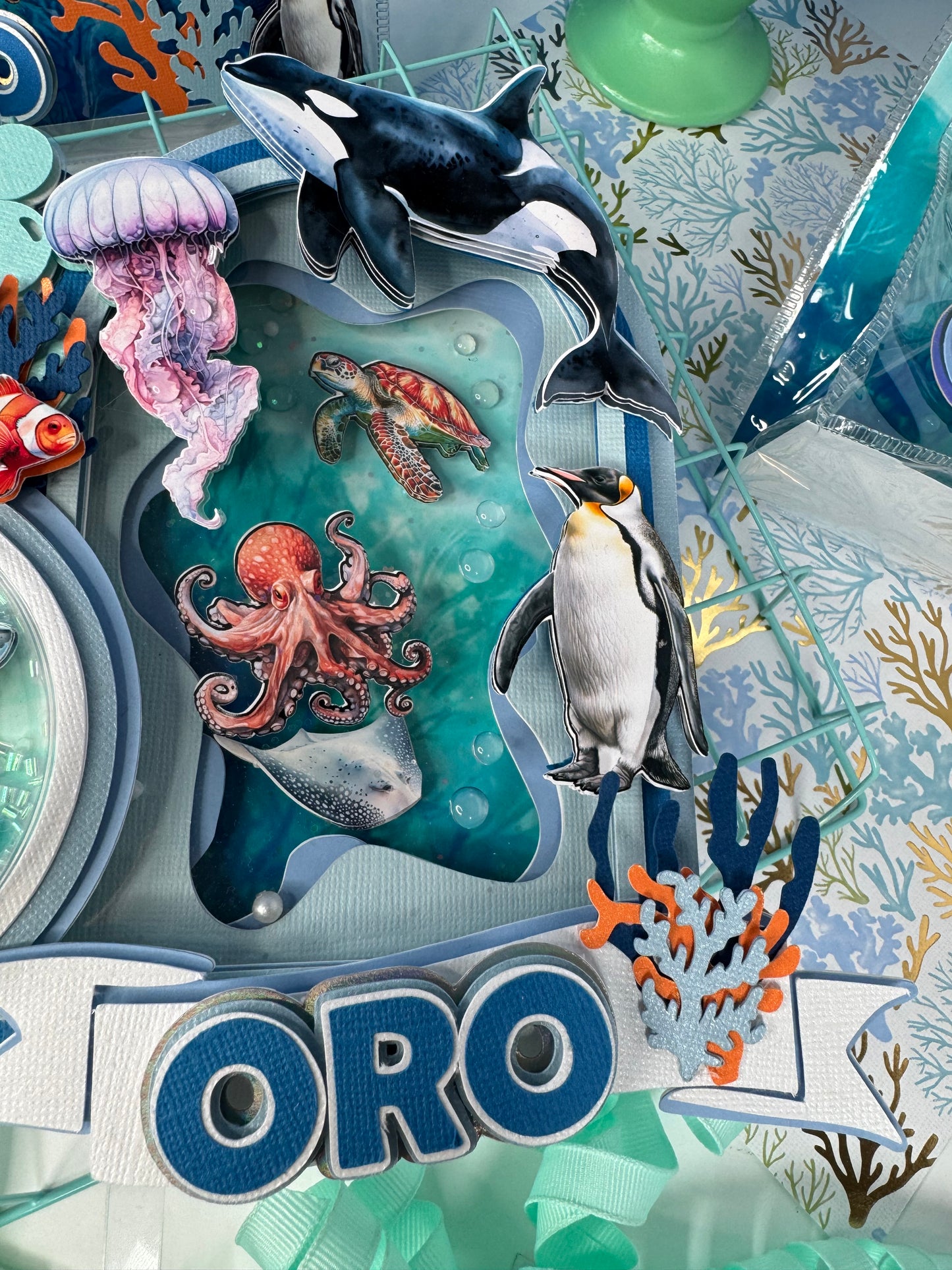 Under the sea cake topper/ Ocean animals cake topper