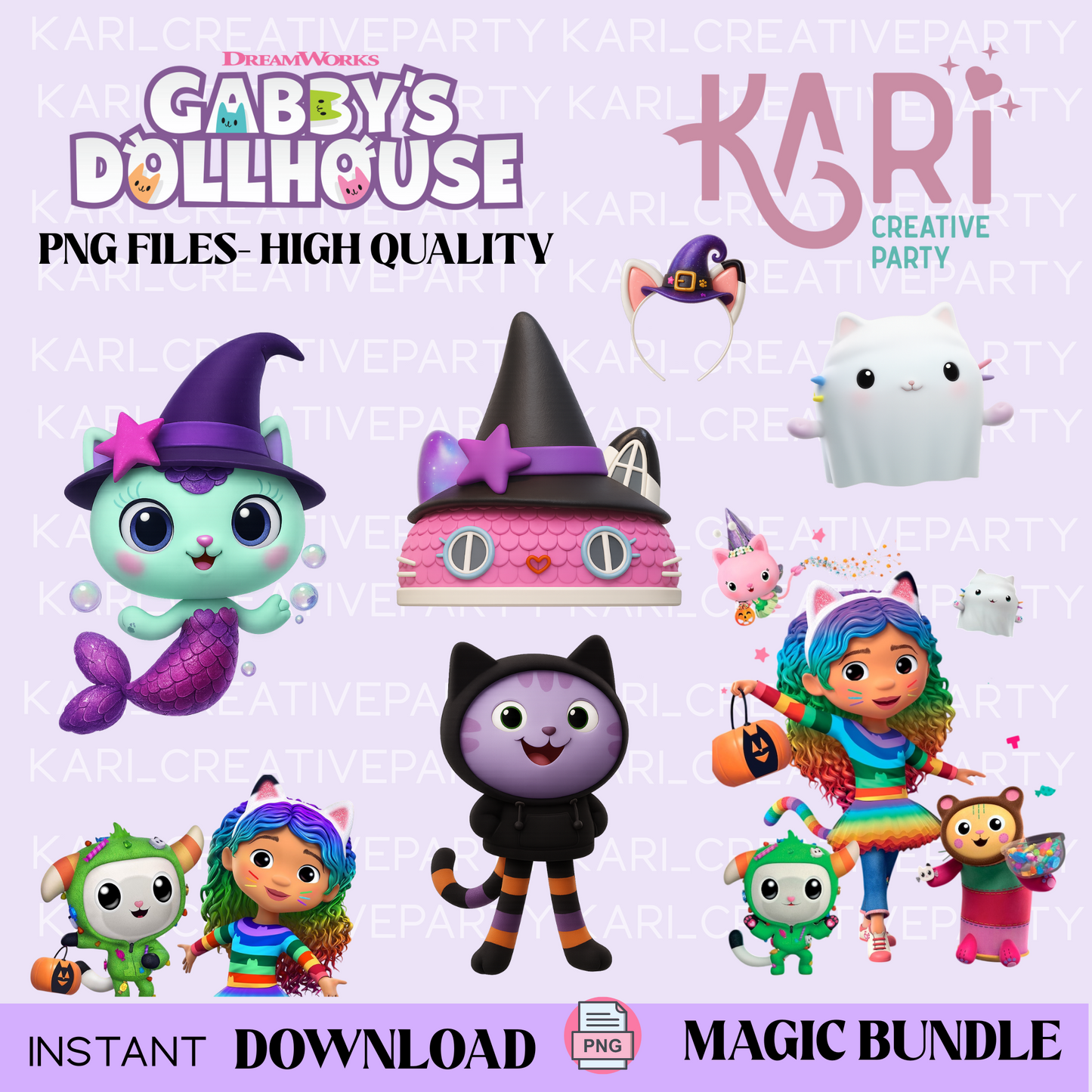 Gabby's Dollhouse Halloween PNG Bundle, Gabby's Dollhouse halloween png, Gabby's Dollhouse Halloween clipart