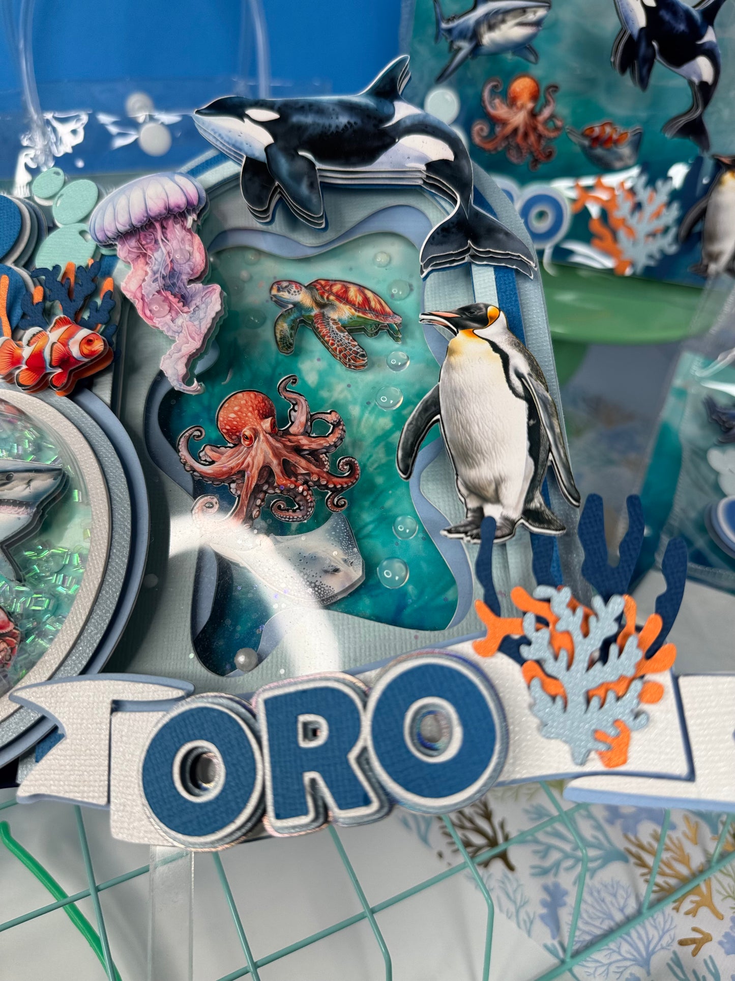 Under the sea cake topper/ Ocean animals cake topper