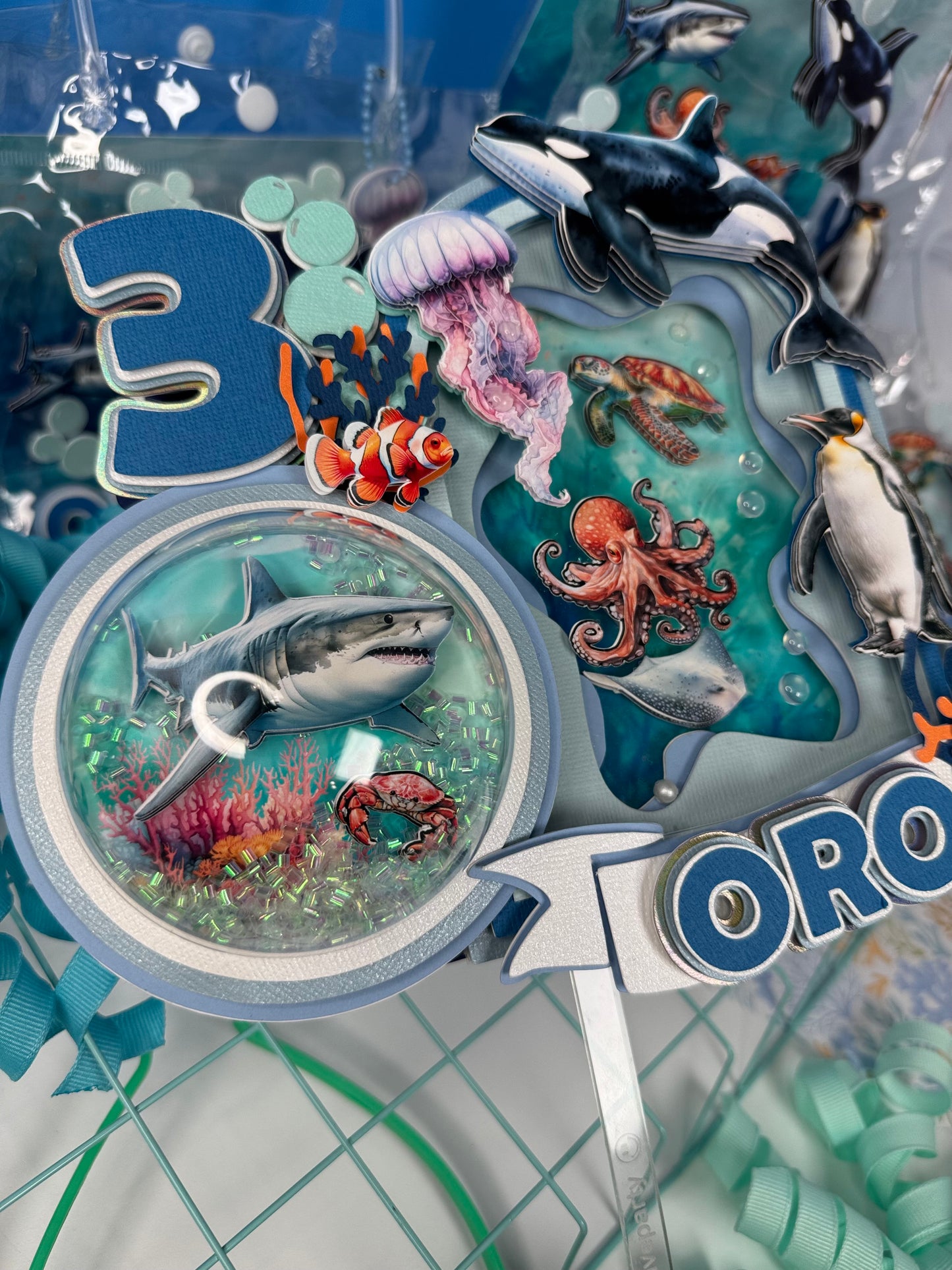 Under the sea cake topper/ Ocean animals cake topper