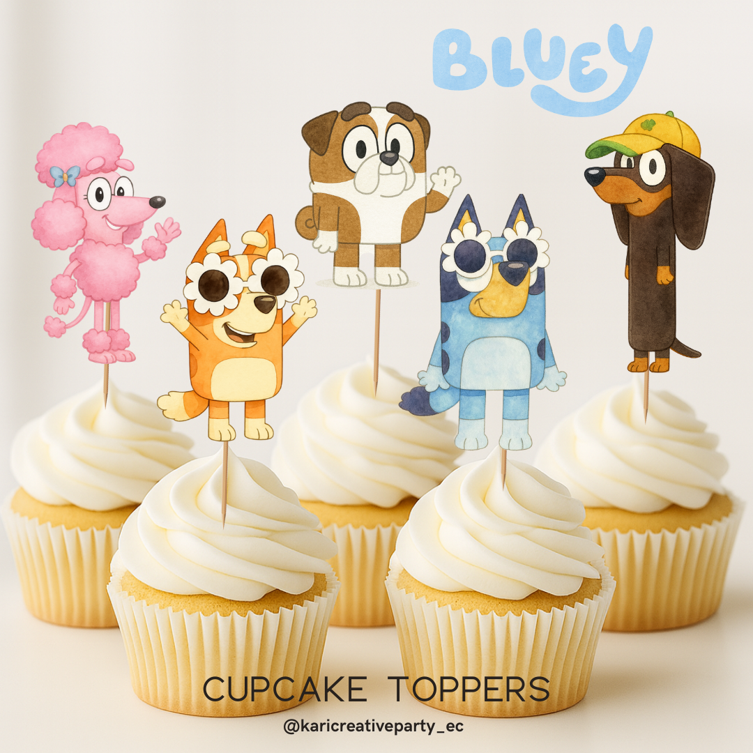 Bluey watercolor clipart/ Bluey png bundle