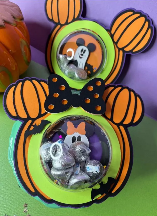 Halloween mickey & minnie candy holder