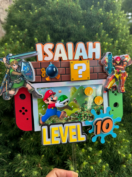 Nintendo switch cake topper