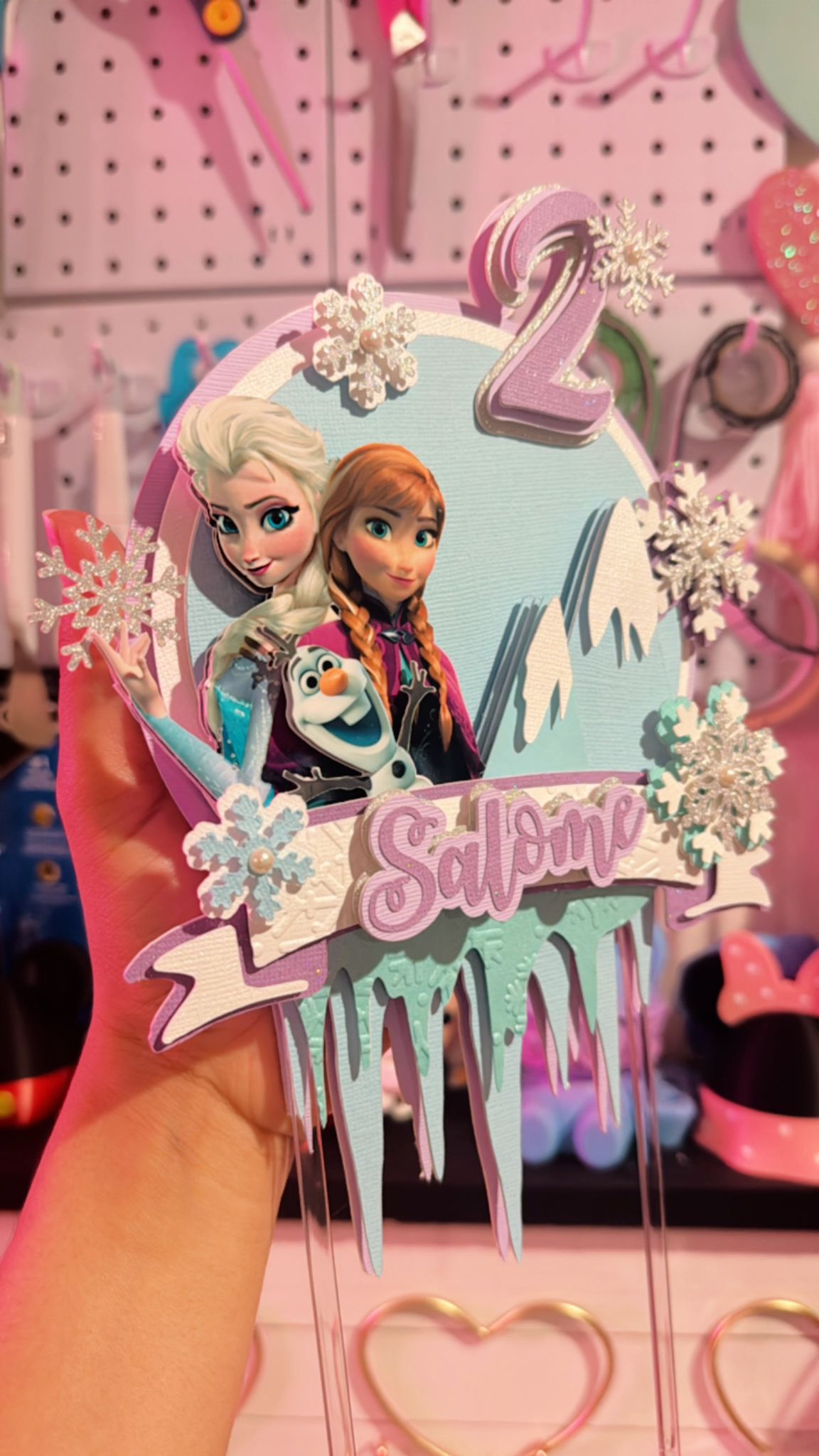Frozen cake topper
