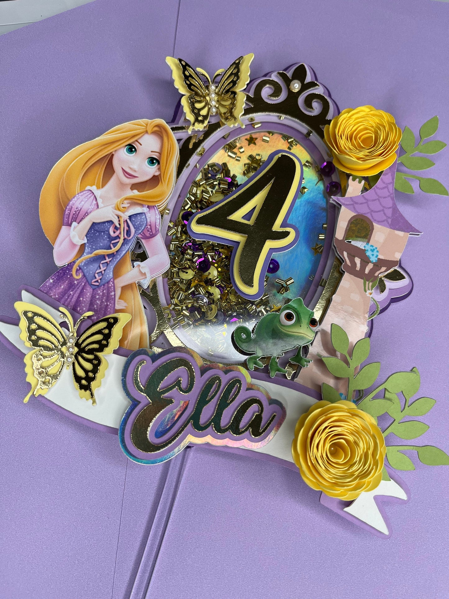 Rapunzel cake topper / rapunzel topper / Rapunzel party decor/ Rapunzel birthday topper/ Isabella custom topper / Topper inspired rapunzel