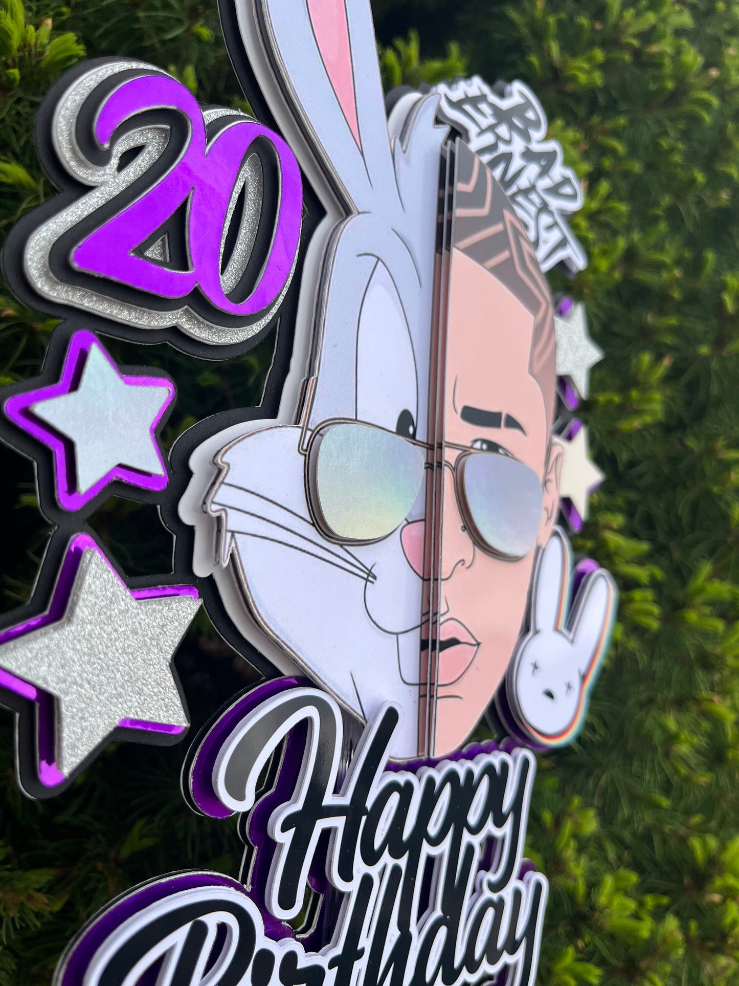 Bad Bunny Cake topper / Bad Bunny topper / Bad Bunny custom topper / Bad Bunny party / Bad Bunny party supplies / Bad bunny decorations