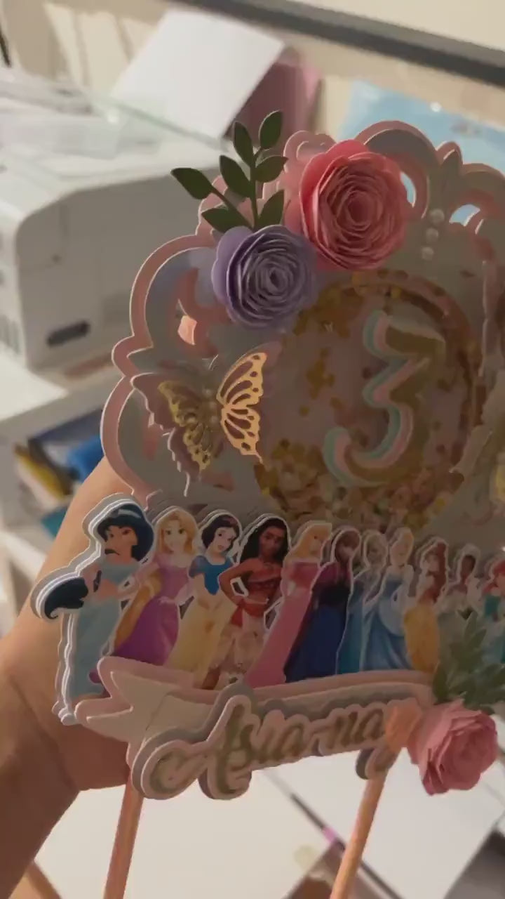 Princess Cake topper / Princess topper / Princess shaker topper / Princess party / Princess birthday topper / Princess party decor
