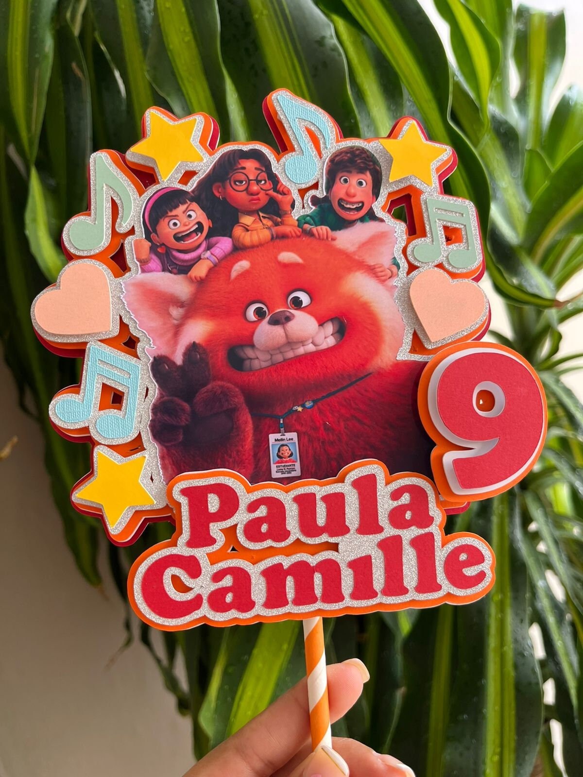 Turning red cake topper| panda red birthday party decor| red panda cake topper| custom cake topper| turning red party| turning red topper