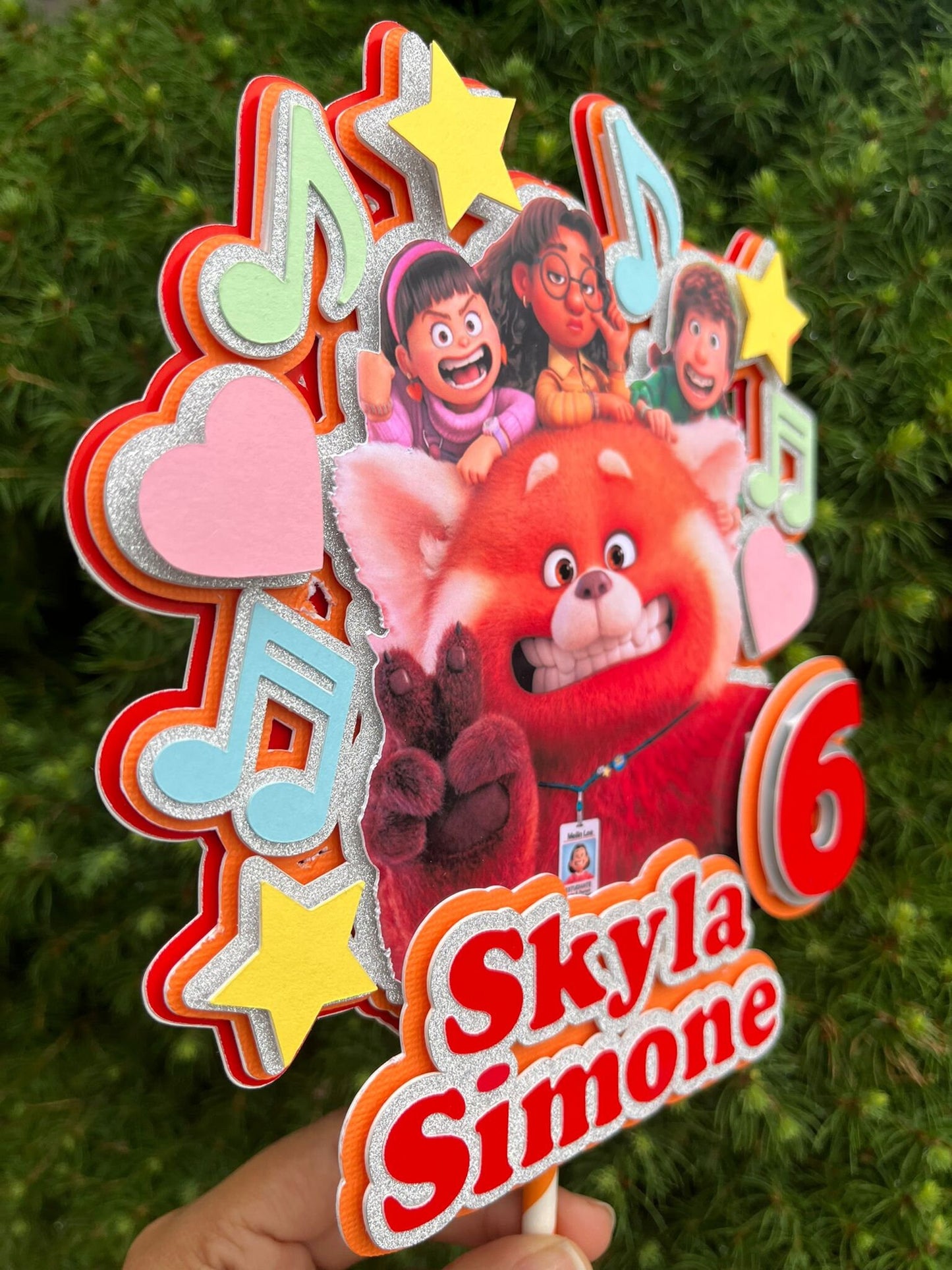Turning red cake topper| panda red birthday party decor| red panda cake topper| custom cake topper| turning red party| turning red topper