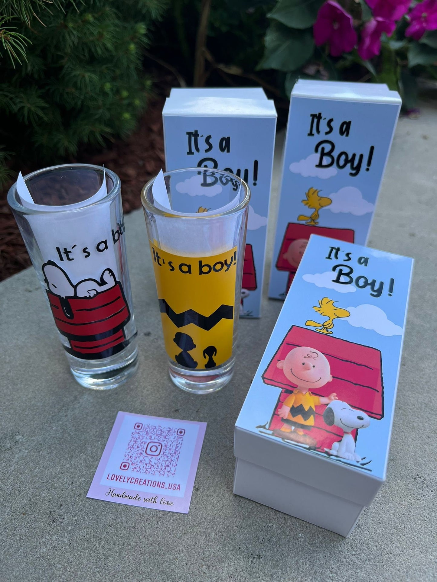 Snoopy Shot Glasses/ personalized glasses/ snoopy party decor/ snoopy birthday party/ birthday shot glasses