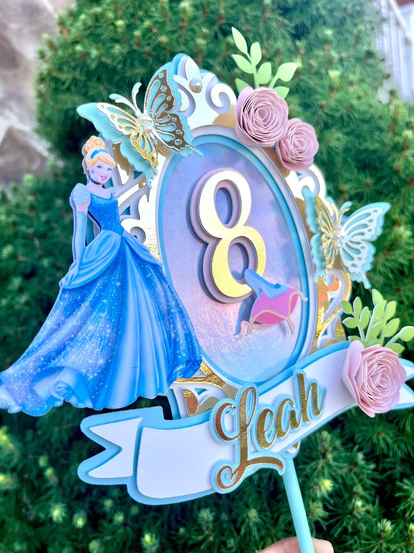 Princess Cake topper / Princess topper / Cinderella Cake topper / Cinderella party / Princess birthday topper