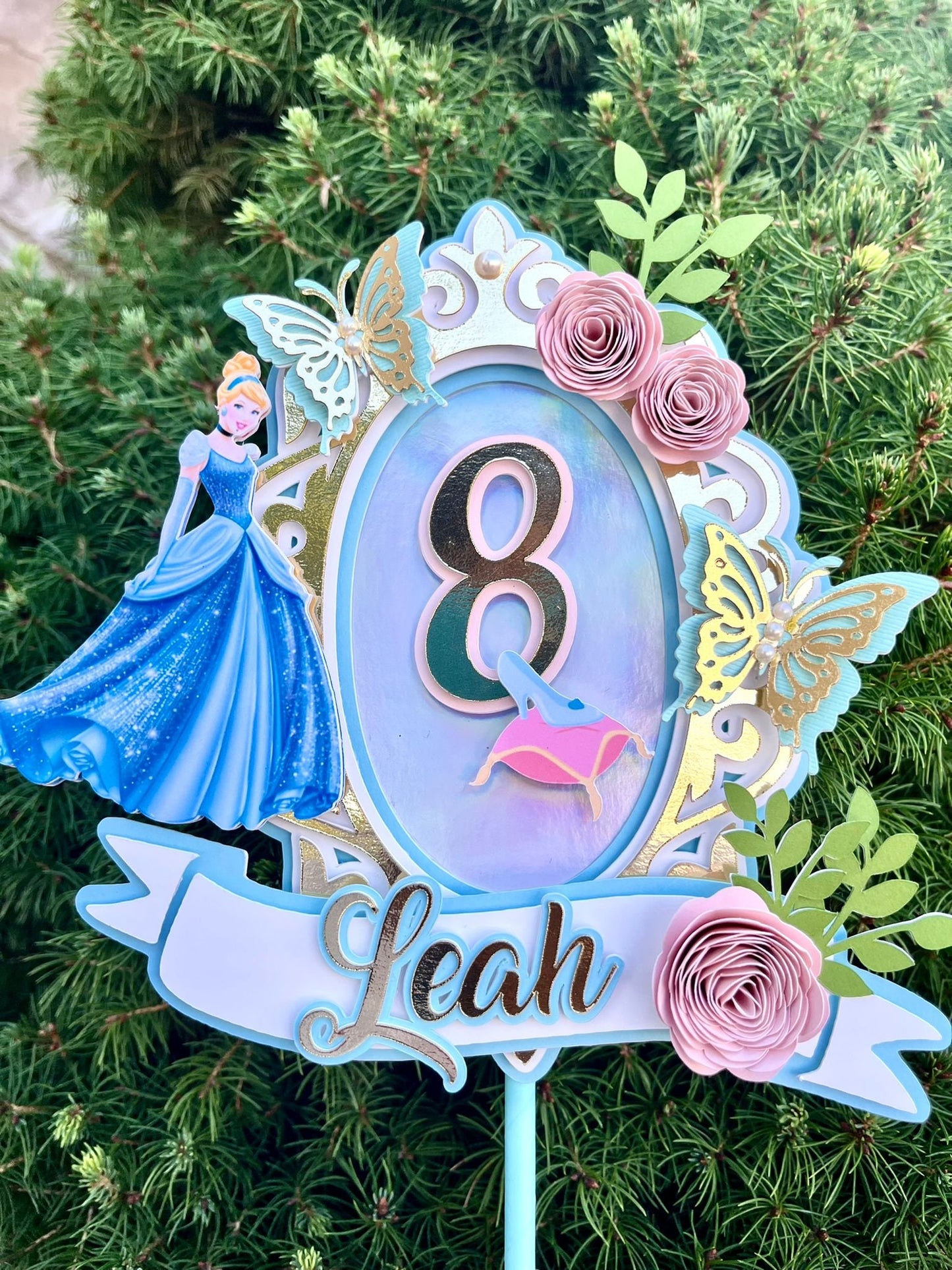 Princess Cake topper / Princess topper / Cinderella Cake topper / Cinderella party / Princess birthday topper