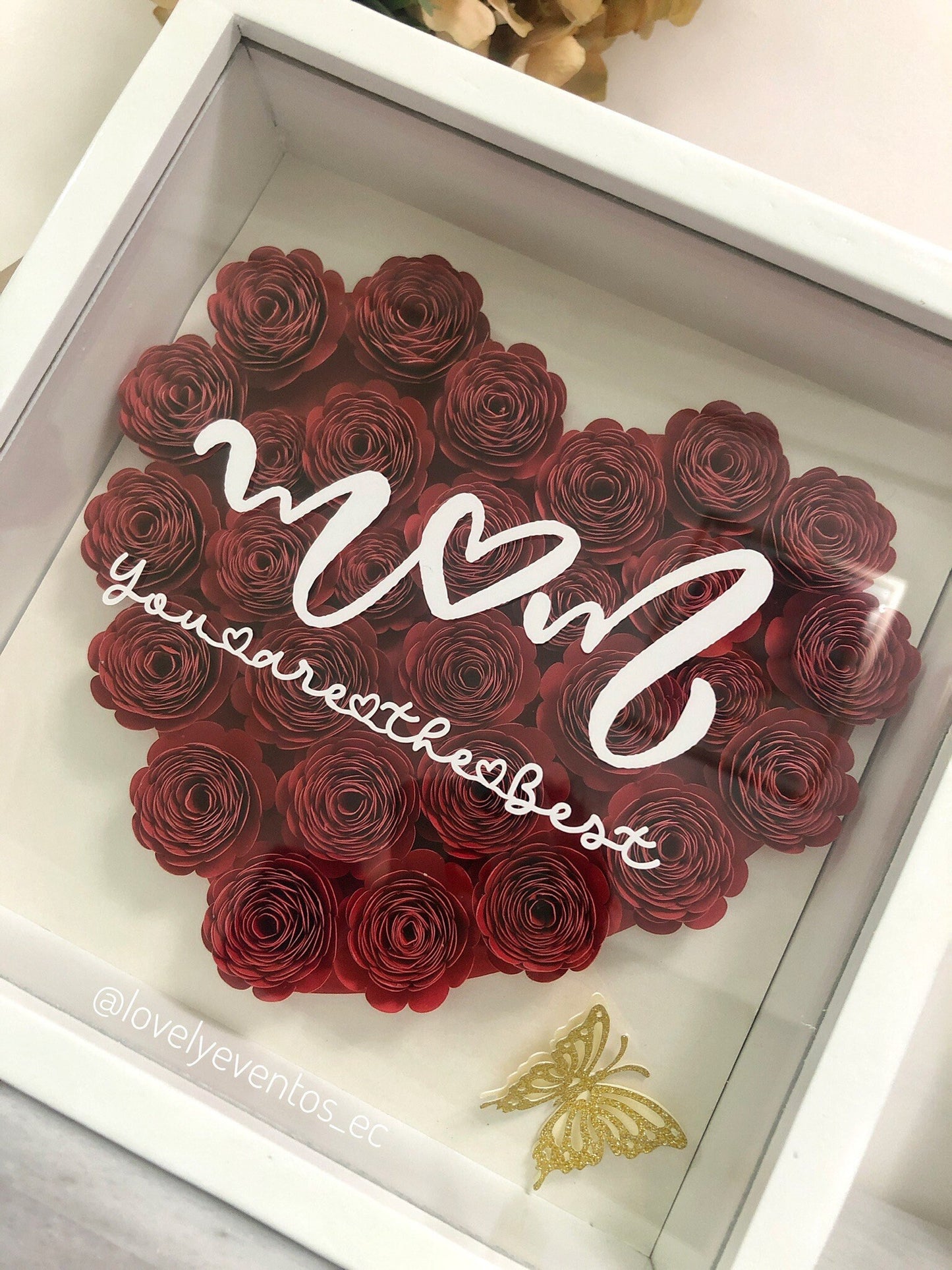 Floral Shadox Box/ 3D paper flower shadow box / shadow box gift / 3d paper flower gifts / custom shadow box / mothers day / mothers day gift