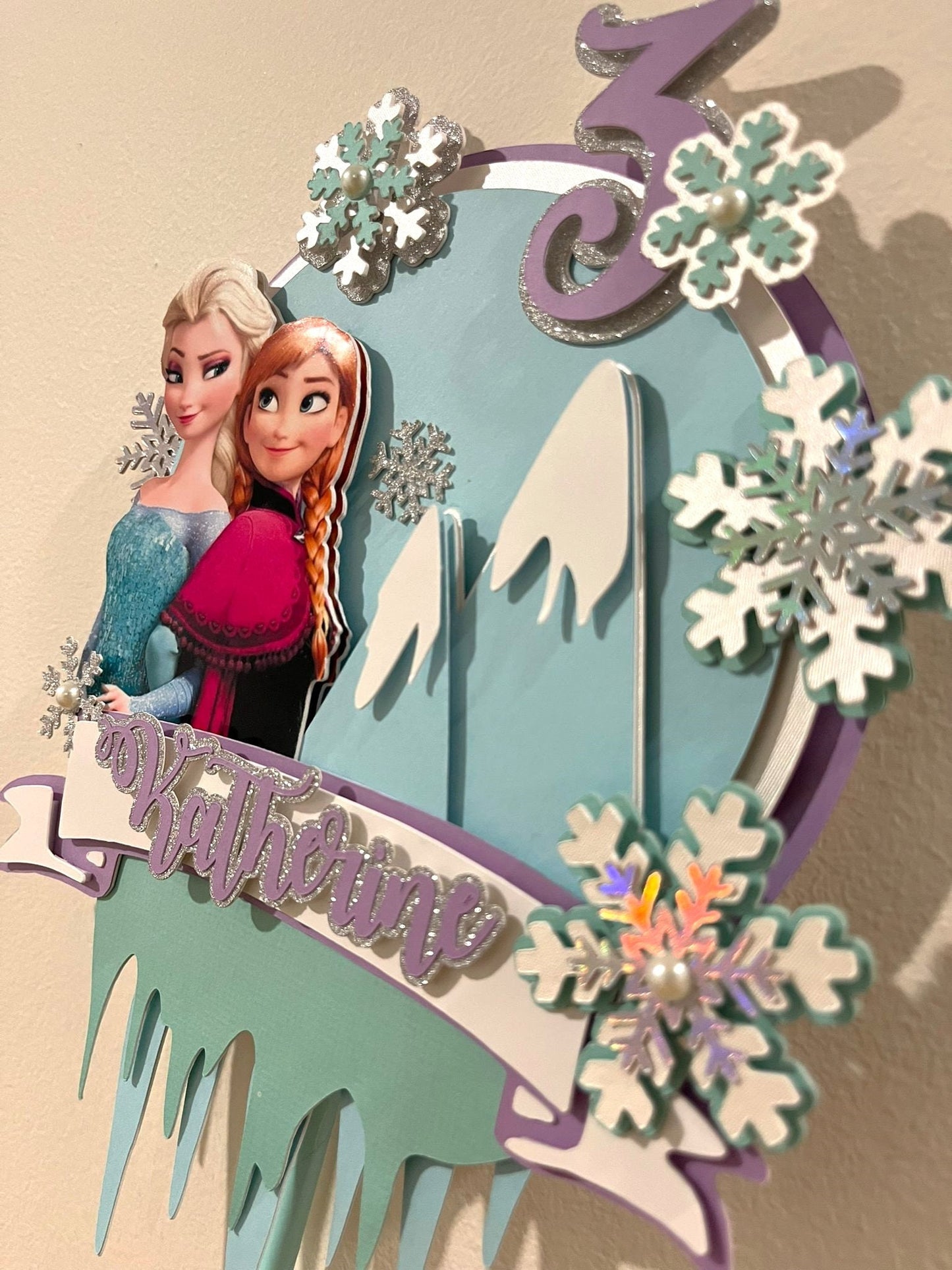 Frozen cake topper / Frozen 3D topper / frozen topper / frozen birthday topper
