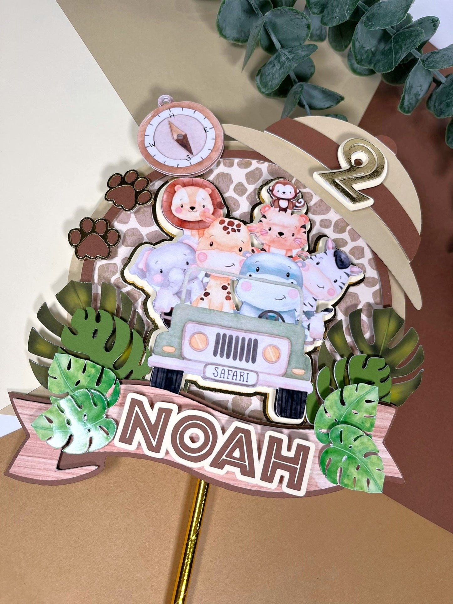 Safari cake topper / safari topper / safari baby shower cake topper / safari party supplies / jungle cake topper/ safari cupcake toppers