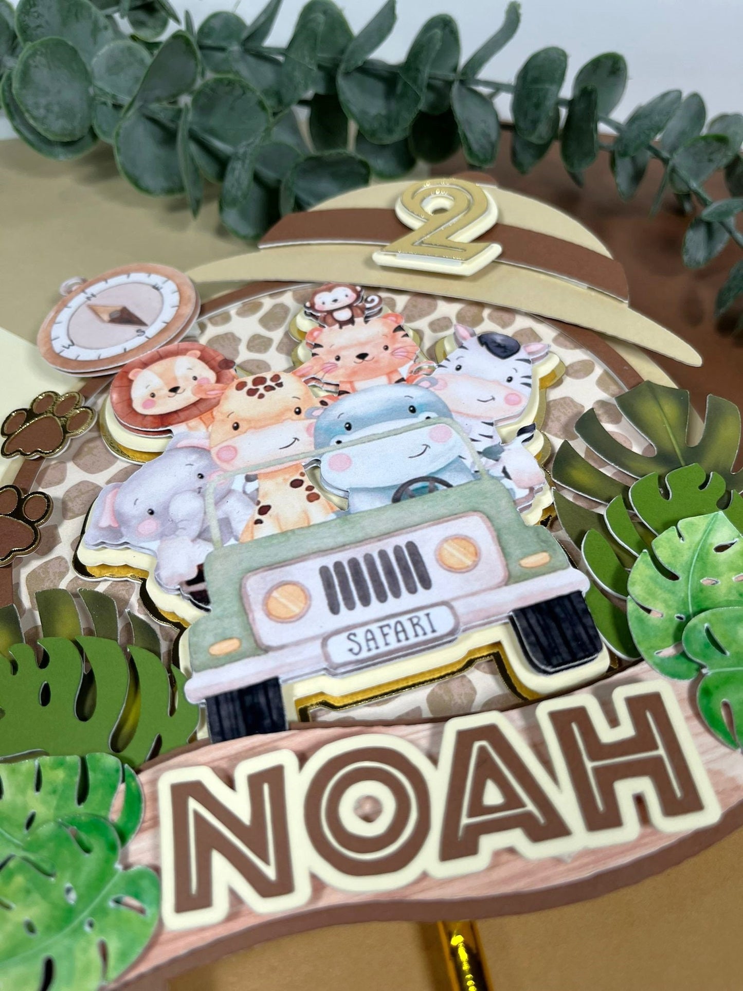 Safari cake topper / safari topper / safari baby shower cake topper / safari party supplies / jungle cake topper/ safari cupcake toppers