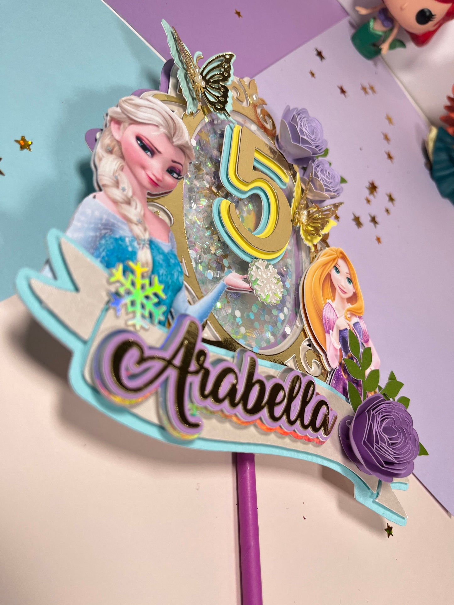 Princess Cake topper / Princess topper / Cinderella Cake topper / Cinderella party / Princess birthday topper