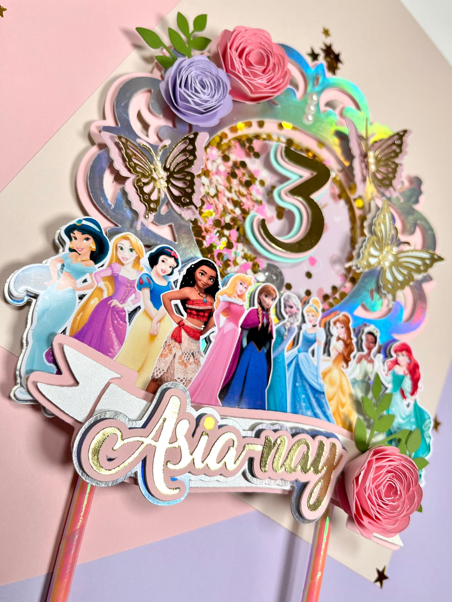 Princess Cake topper / Princess topper / Princess shaker topper / Princess party / Princess birthday topper / Princess party decor