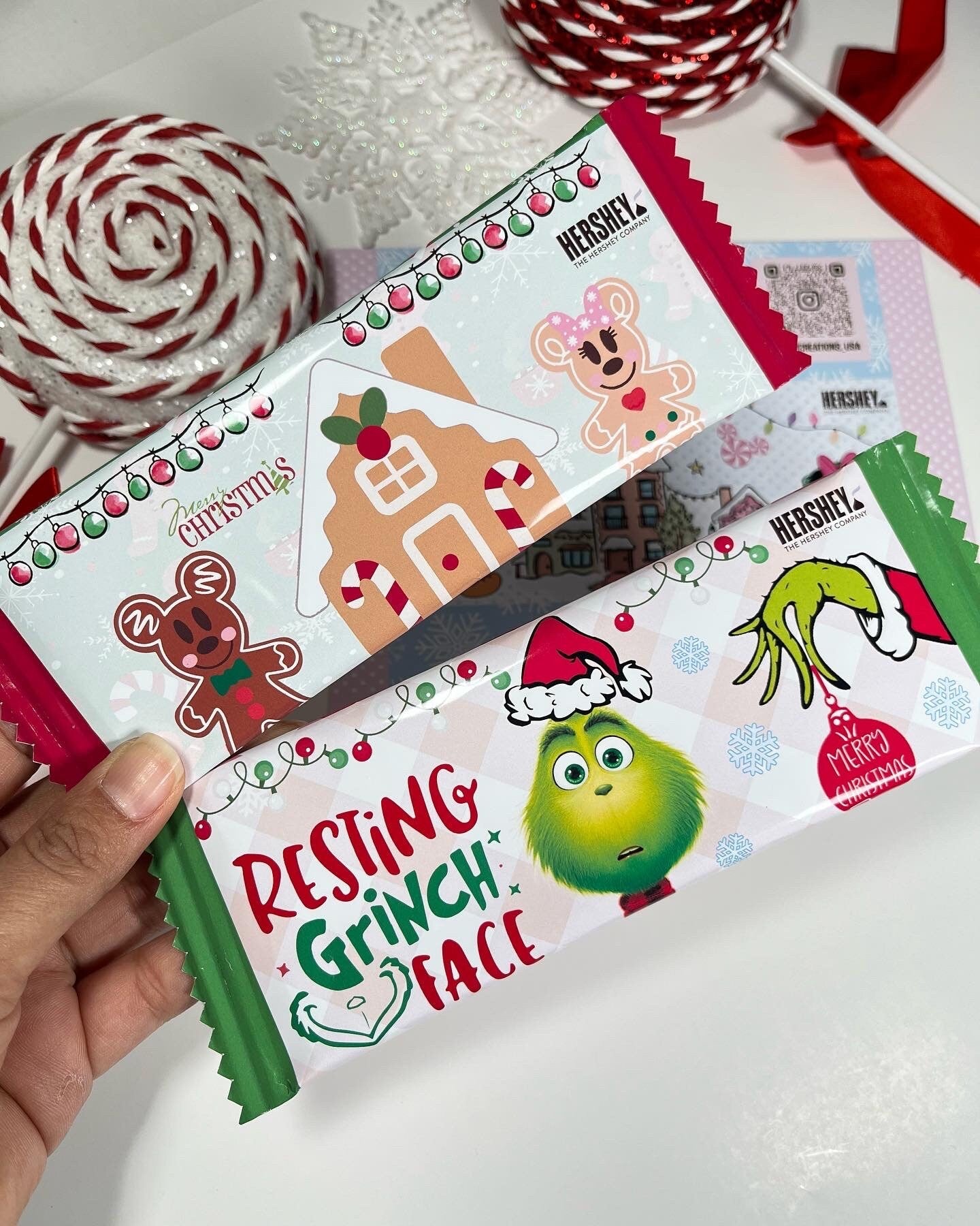 Christmas Hersheys Bar Wrappers, Grinch chocolate Wrappers, Mickey mouse Bar Wrappers, custom hersheys bar, christmas gifts, custom hersheys