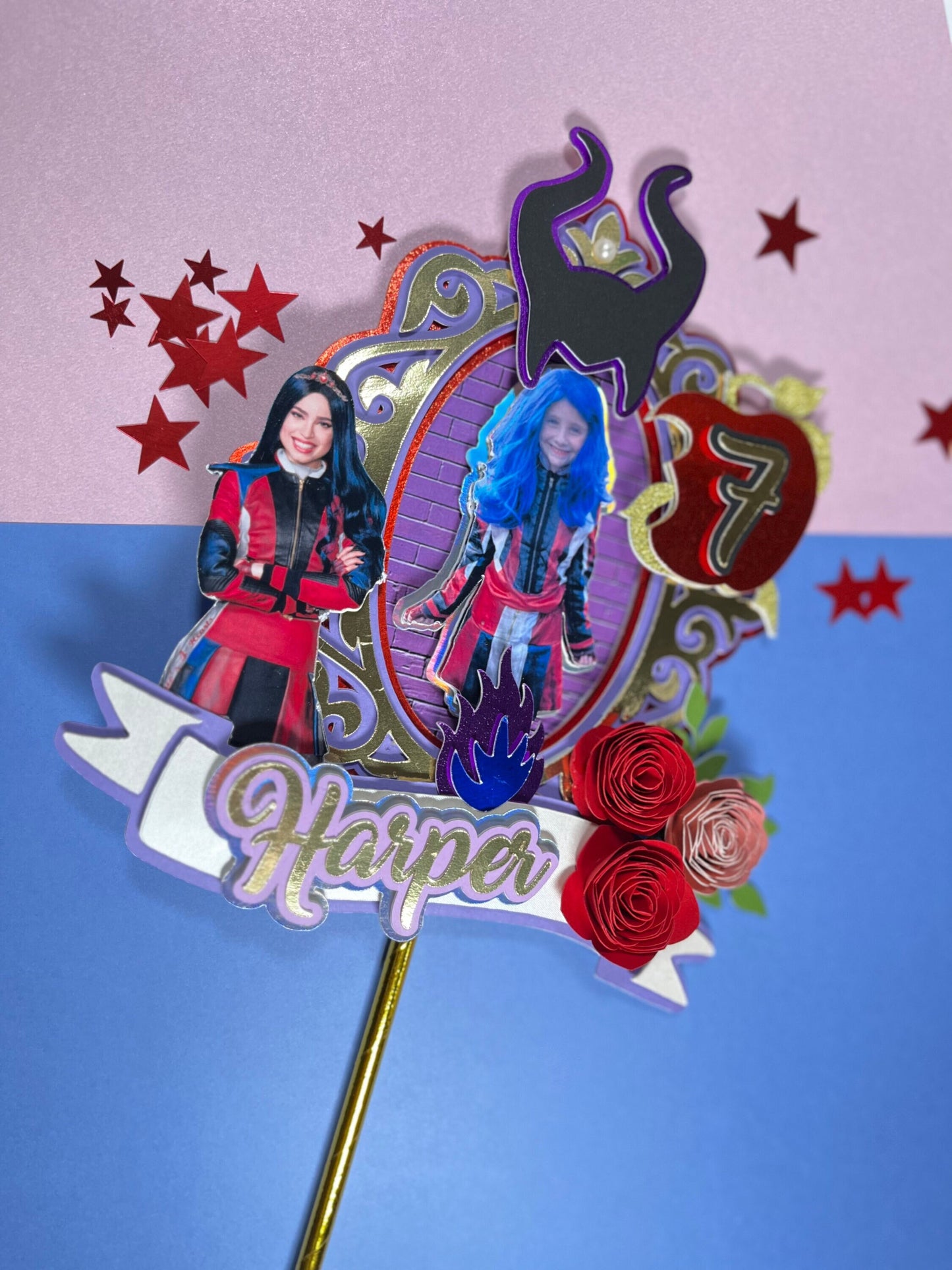 Descendants cake topper / Custom Descendants cake topper / Descendants Birthday Topper, Descendants Birthday, Descendants Party