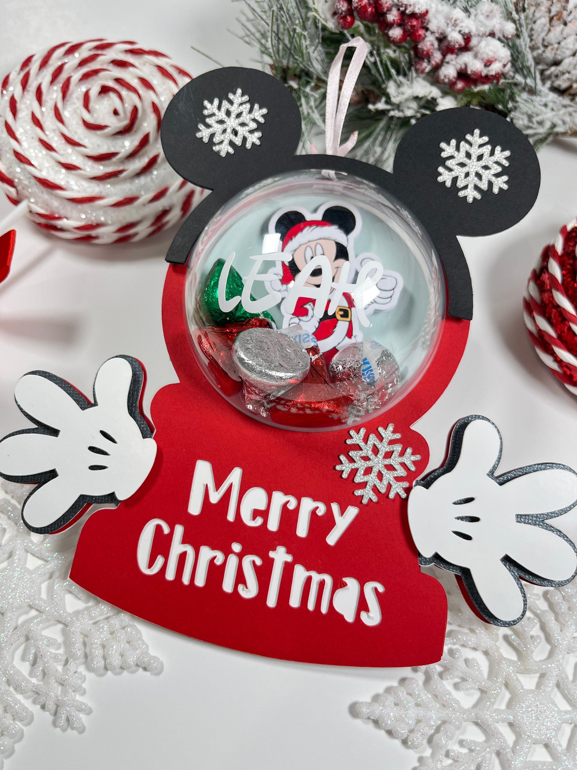 Cut File mickey & minnie Set / Candy Holder / Christmas gift / Dome size 8cm / Christmas Ornament / christmas cut file / xmas ball /