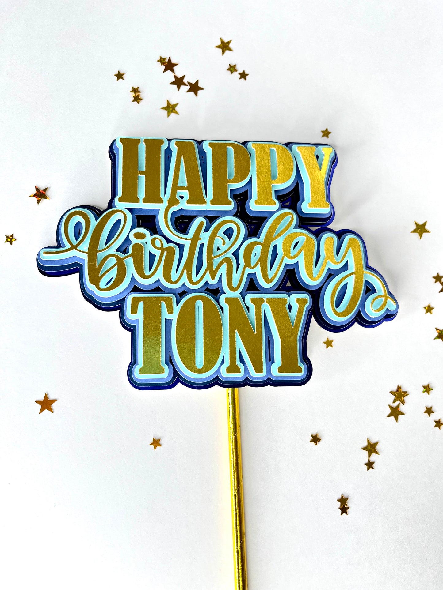 Birthday cake topper / custom cake topper / Birthday layers topper / Custom 3d topper / cake topper / happy birthday topper