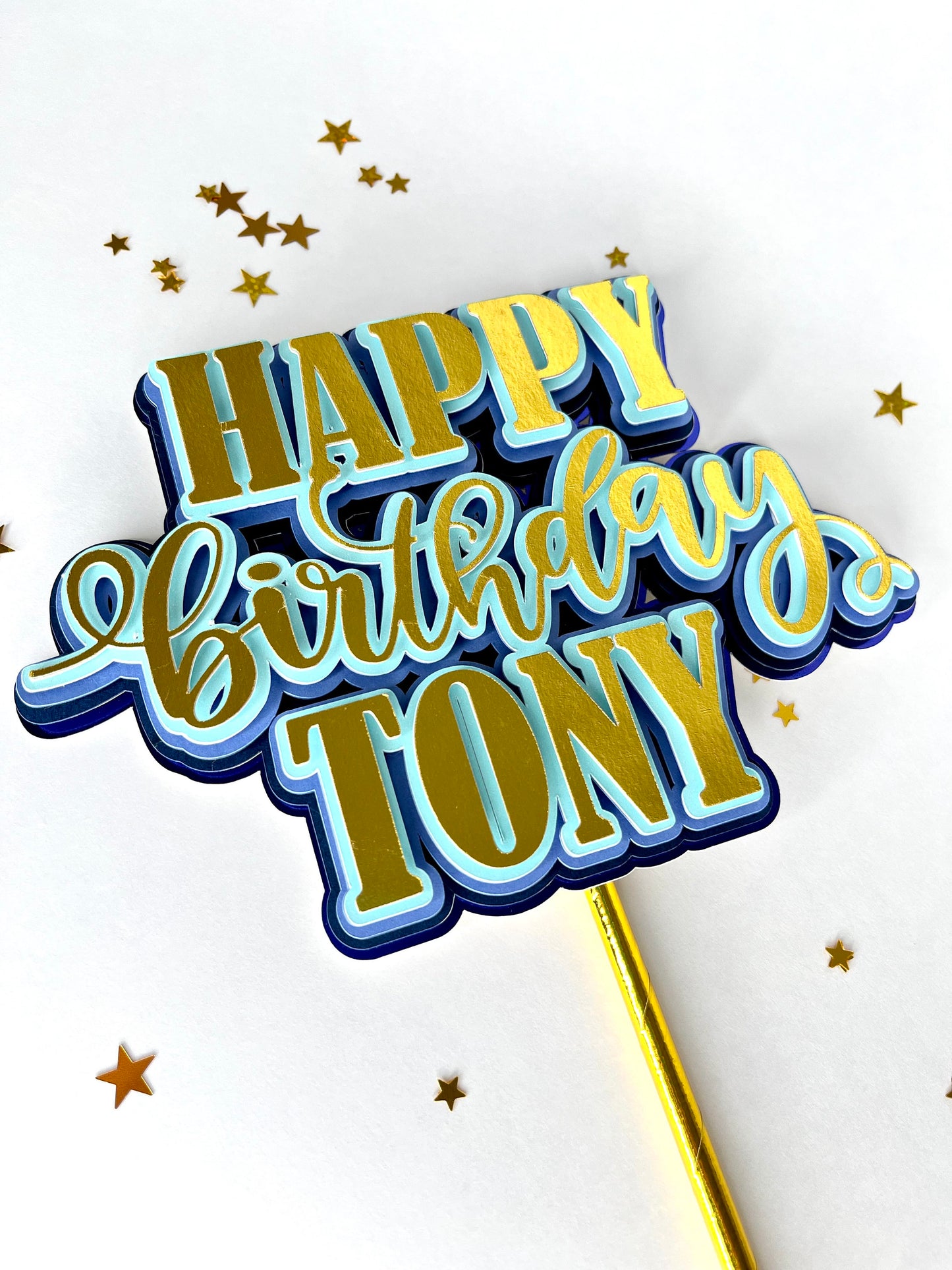 Birthday cake topper / custom cake topper / Birthday layers topper / Custom 3d topper / cake topper / happy birthday topper