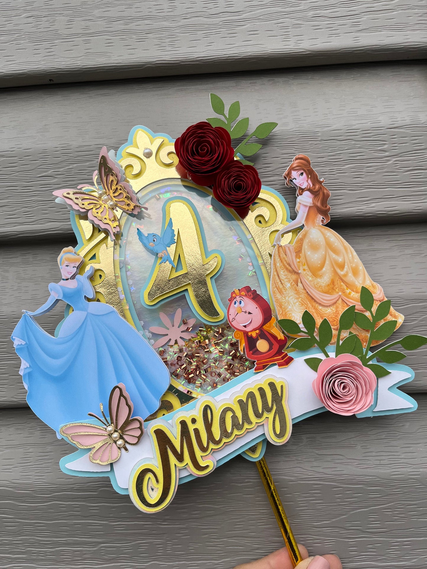 Princess Cake topper / Princess topper / Cinderella Cake topper / Cinderella party / Princess birthday topper