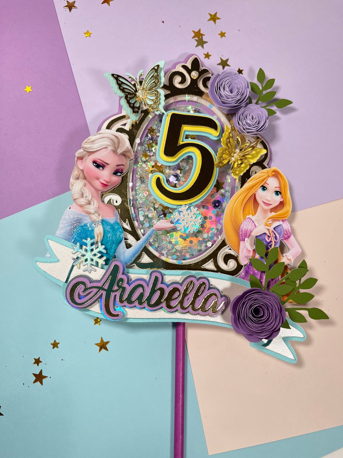 Princess Cake topper / Princess topper / Cinderella Cake topper / Cinderella party / Princess birthday topper