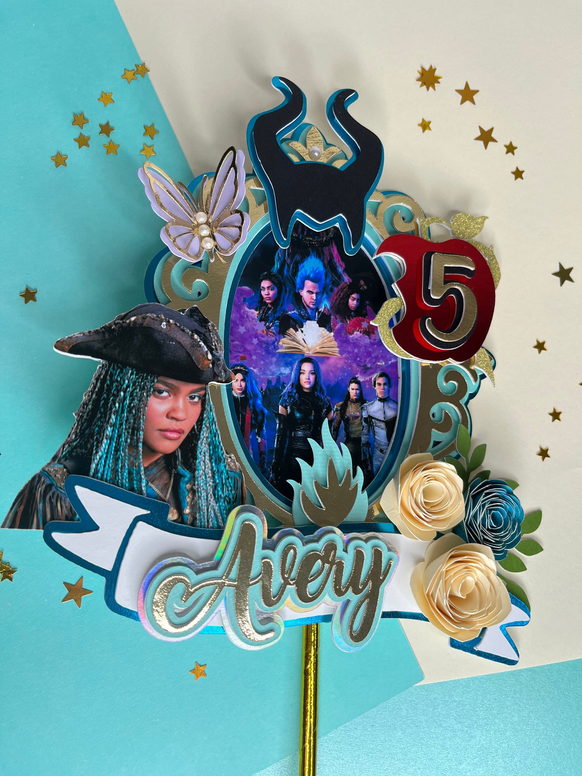 Descendants cake topper / Custom Descendants cake topper / Descendants Birthday Topper, Descendants Birthday, Descendants Party