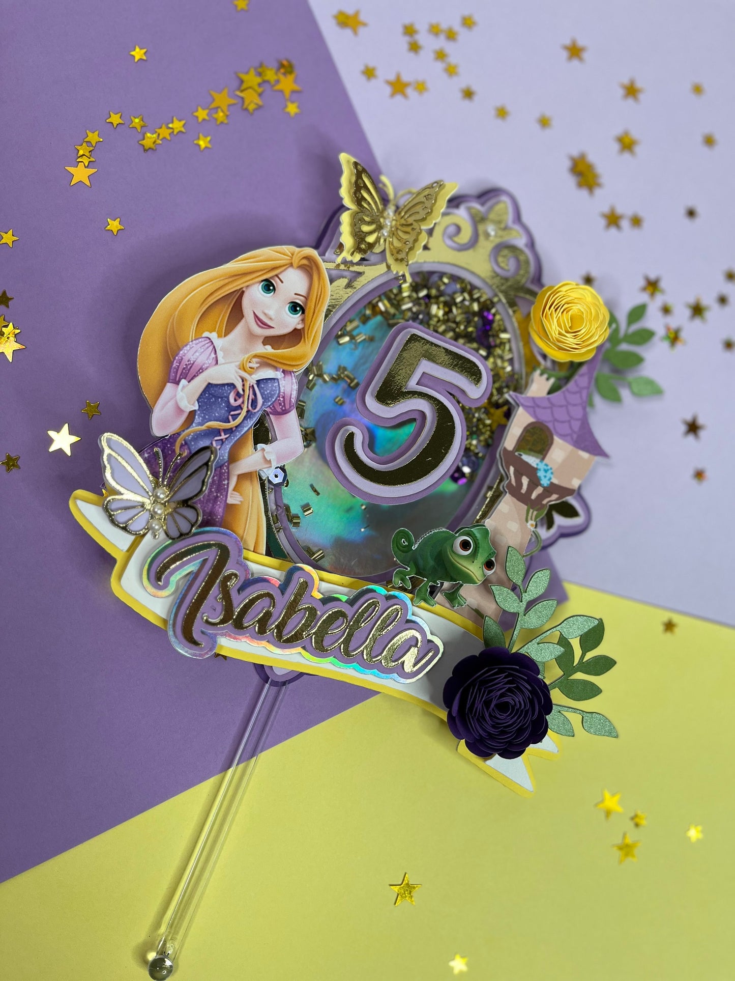 Rapunzel cake topper / rapunzel topper / Rapunzel party decor/ Rapunzel birthday topper/ Isabella custom topper / Topper inspired rapunzel