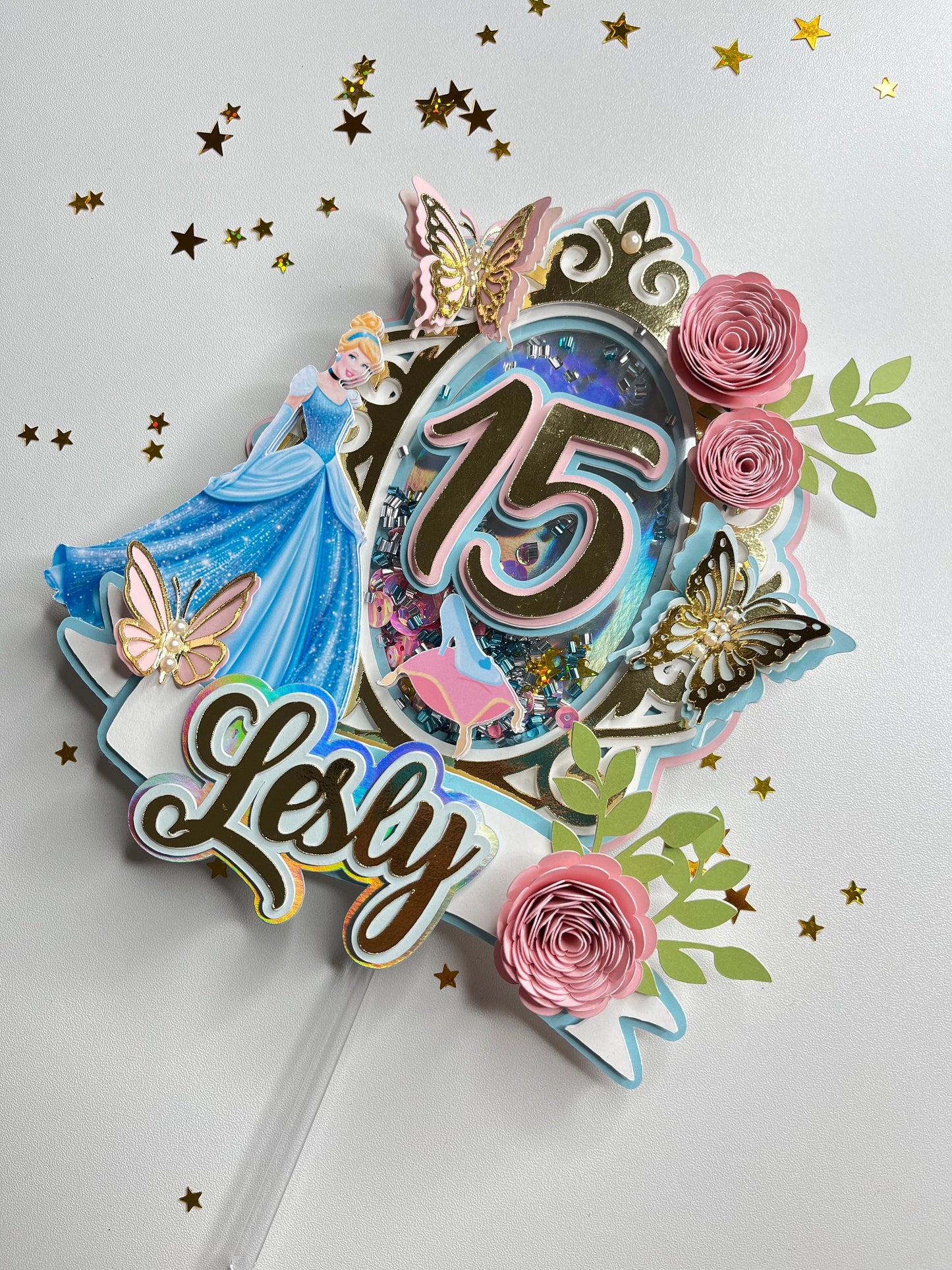 Princess Cake topper / Princess topper / Cinderella Cake topper / Cinderella party / Princess birthday topper