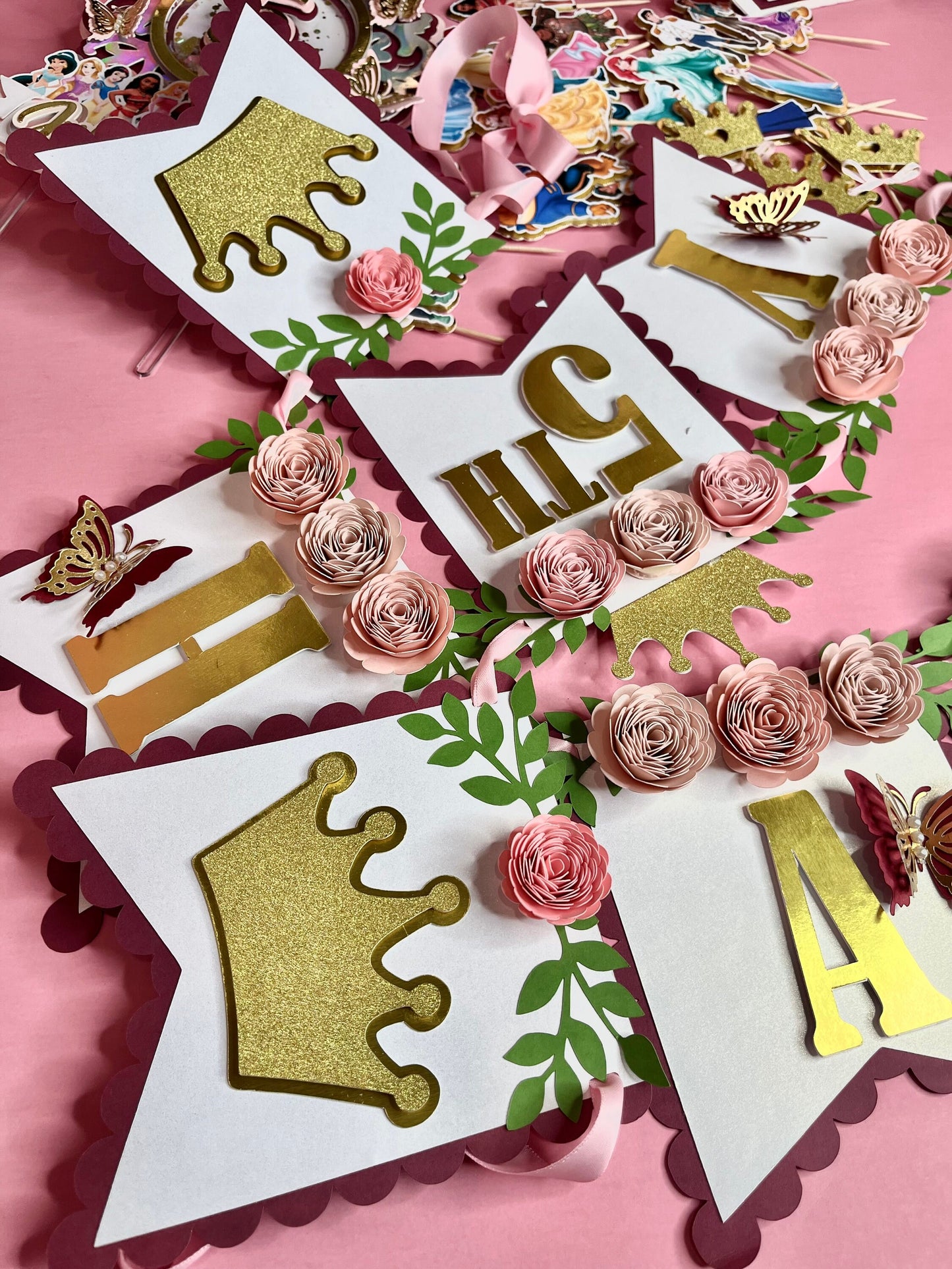 Princess party pack / Princesses party decor / Princesses party supplies / princess banner / princess birthday party / princess 3d number
