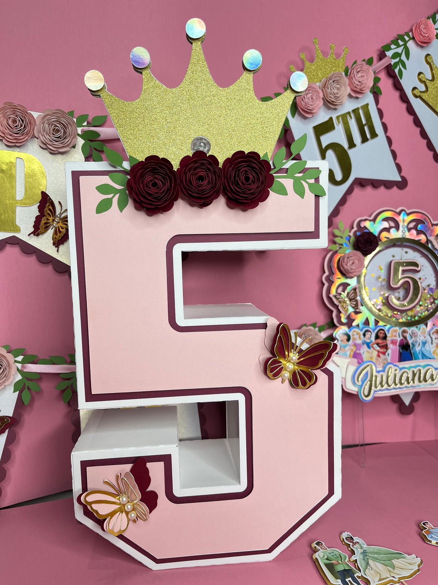 Princess party pack / Princesses party decor / Princesses party supplies / princess banner / princess birthday party / princess 3d number