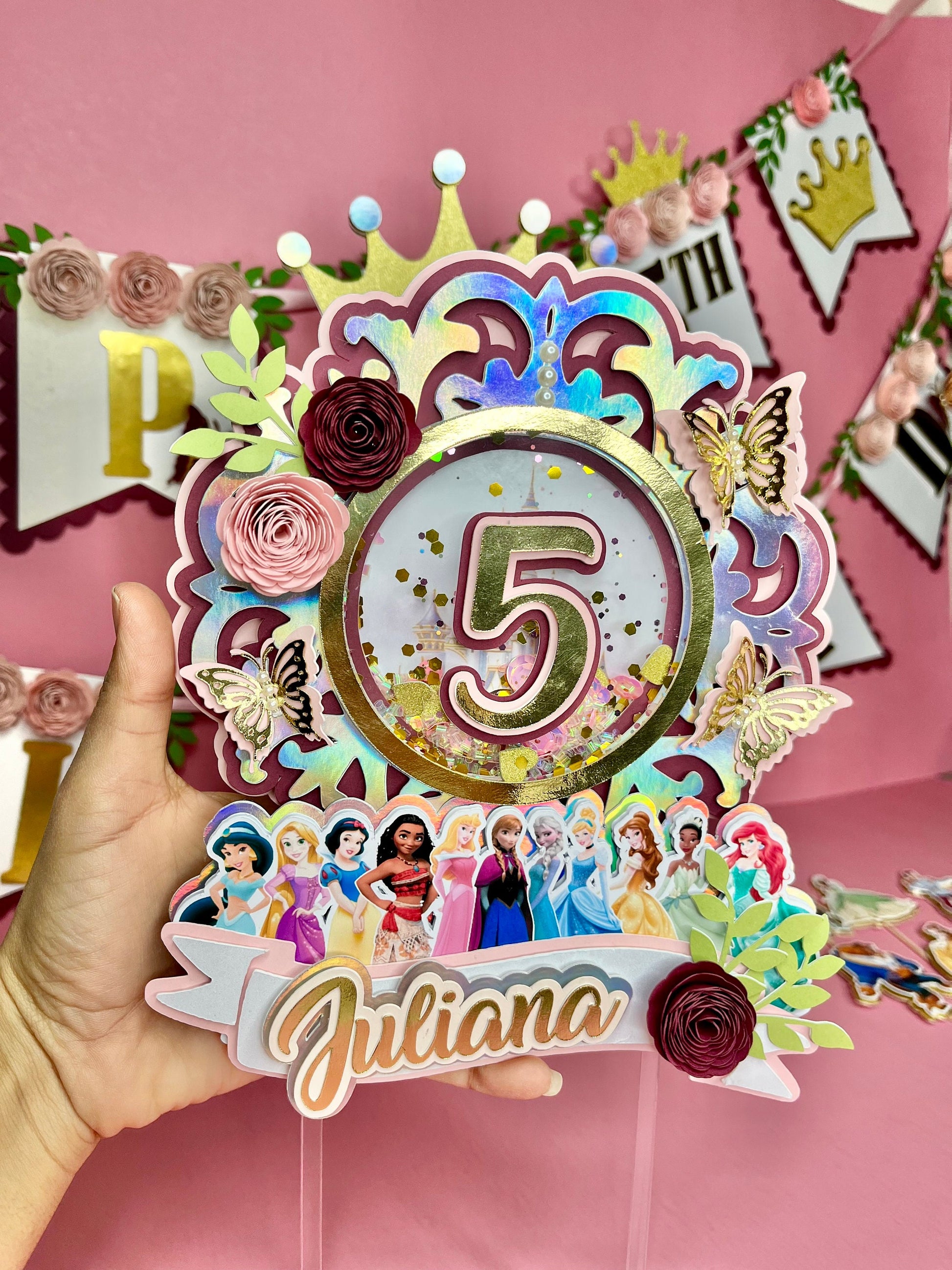 Princess party pack / Princesses party decor / Princesses party supplies / princess banner / princess birthday party / princess 3d number