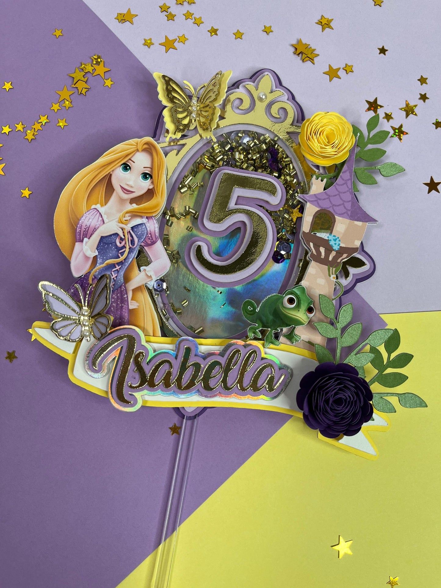 Rapunzel cake topper / rapunzel topper / Rapunzel party decor/ Rapunzel birthday topper/ Isabella custom topper / Topper inspired rapunzel