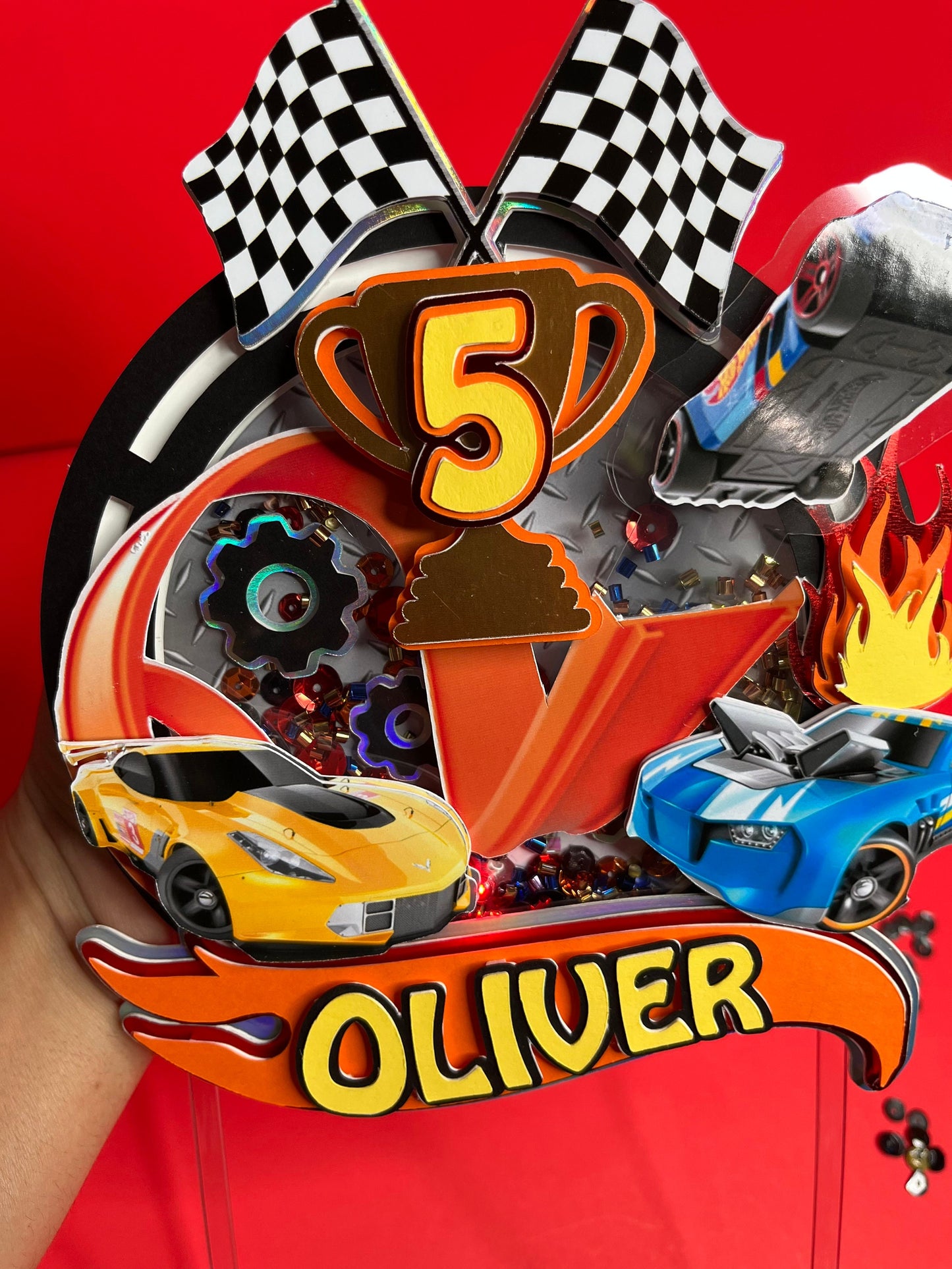 Race car cake topper / racing car cake topper / fast car topper / wheels cake topper / race car party decor / race car birthday party