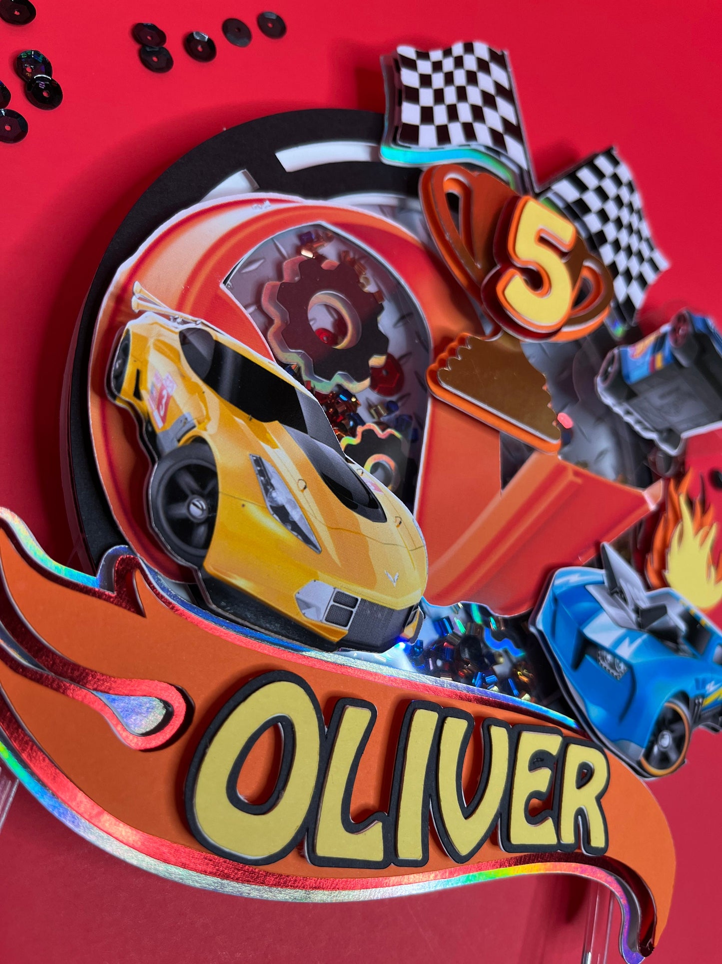 Race car cake topper / racing car cake topper / fast car topper / wheels cake topper / race car party decor / race car birthday party