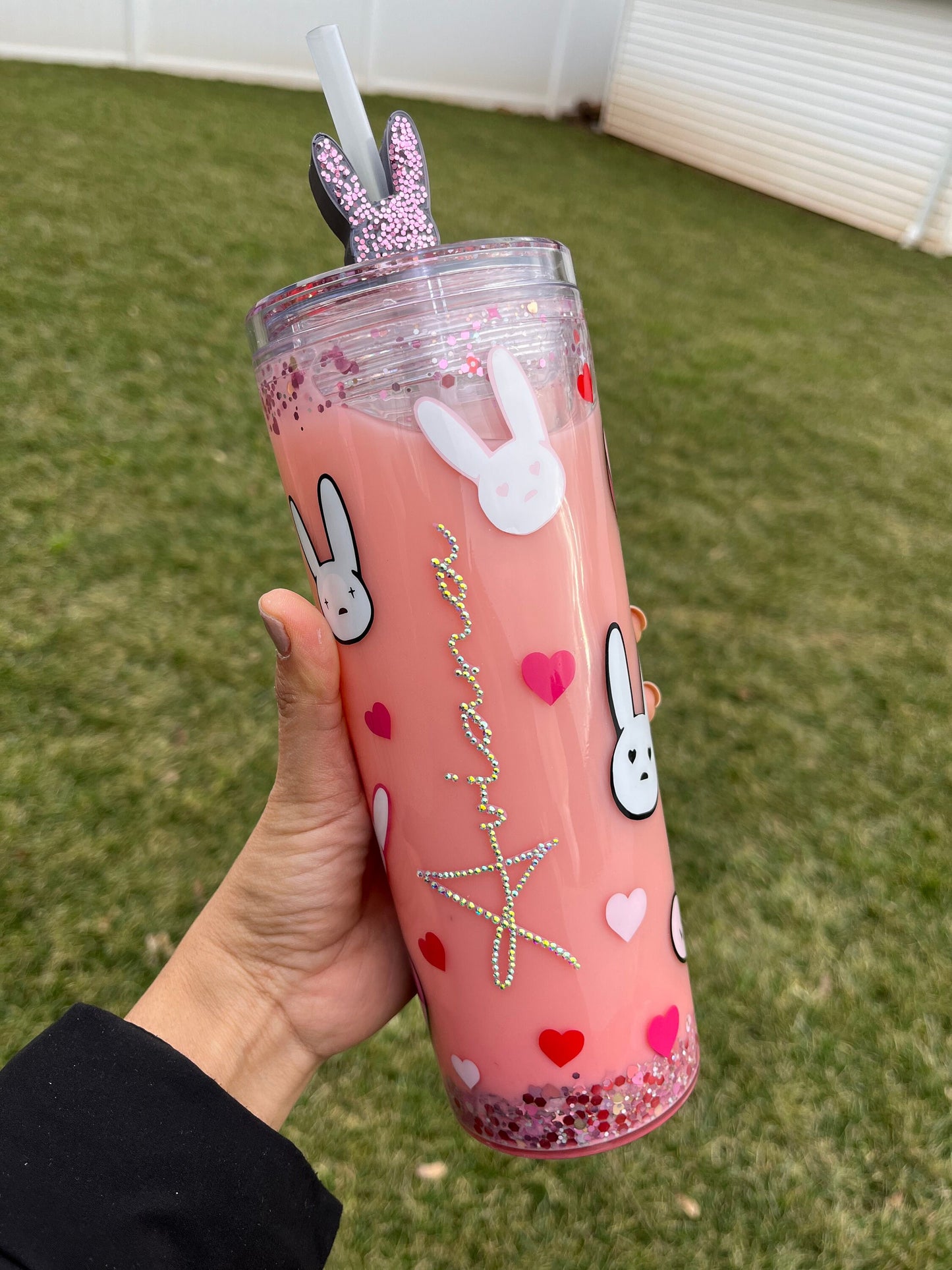 Bad Bunny Snow Globe Tumbler / Bad bunny tumbler / Bad bunny cup / Bad bunny custom tumbler