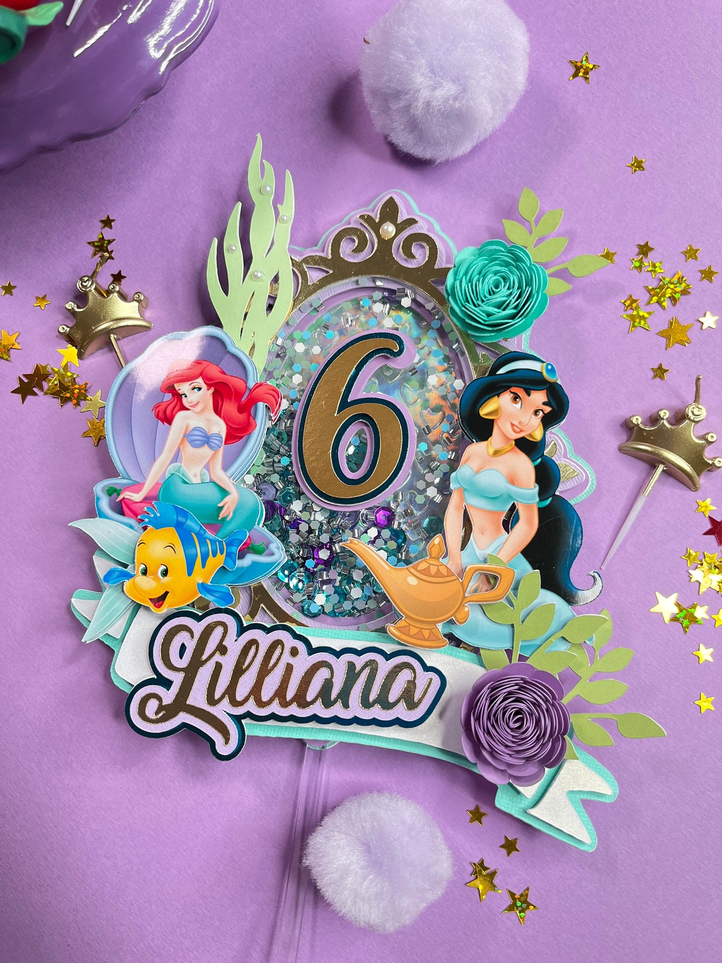 Princess Cake topper / Princess topper / Cinderella Cake topper / Cinderella party / Princess birthday topper