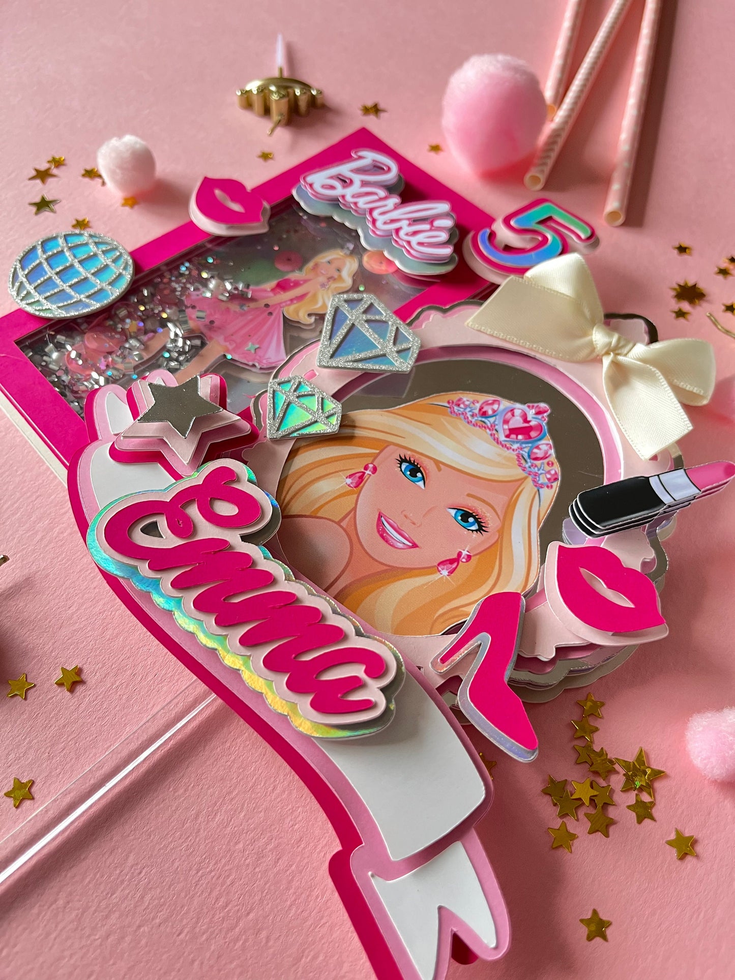 Princess Cake topper, Doll cake topper, Smash Cake, Princess Party, Birthday Party, Princess 3D Shaker Cake topper/ Dreamtopia cake topper