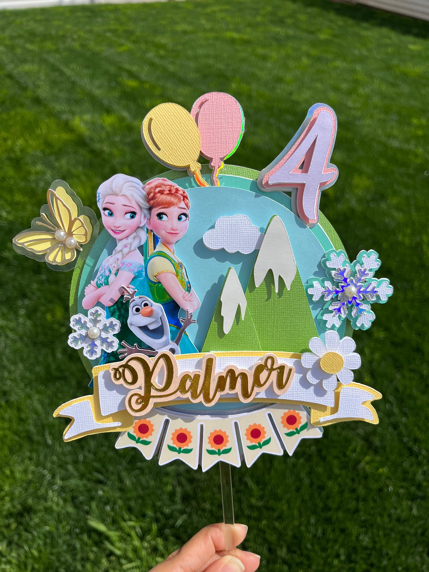 Frozen cake topper / Frozen 3D topper / frozen topper / frozen birthday topper