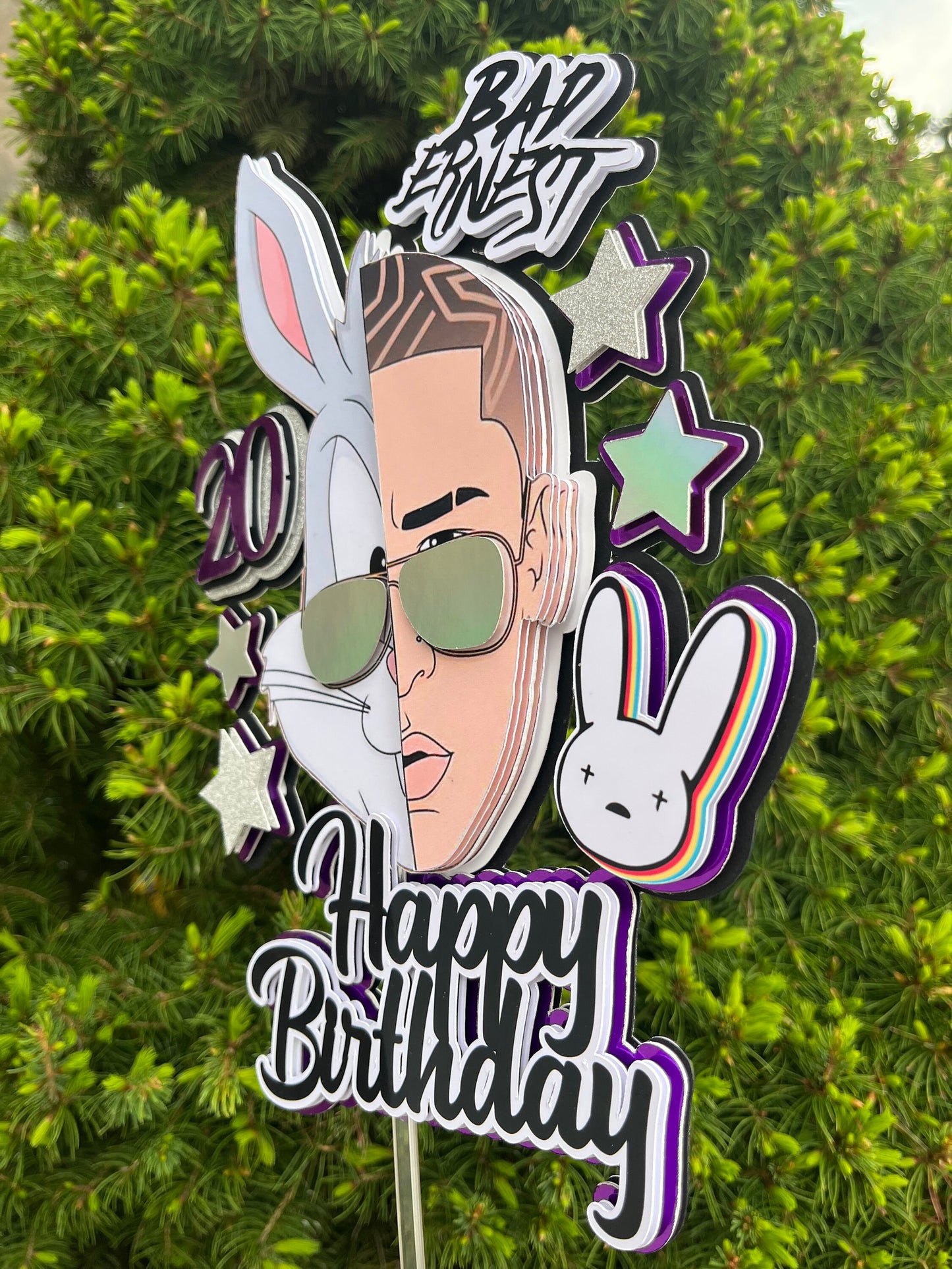 Bad Bunny Cake topper / Bad Bunny topper / Bad Bunny custom topper / Bad Bunny party / Bad Bunny party supplies / Bad bunny decorations