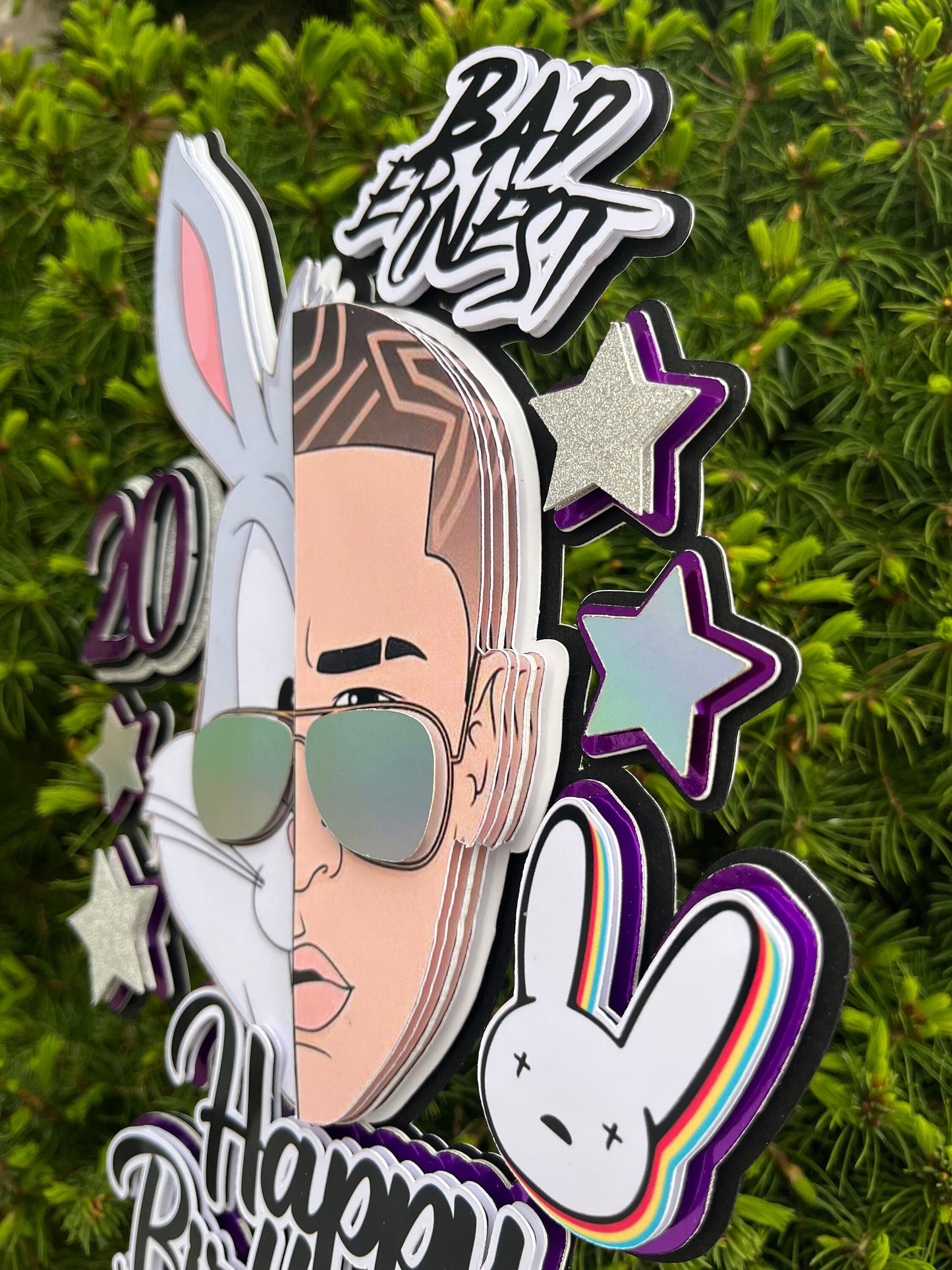 Bad Bunny Cake topper / Bad Bunny topper / Bad Bunny custom topper / Bad Bunny party / Bad Bunny party supplies / Bad bunny decorations