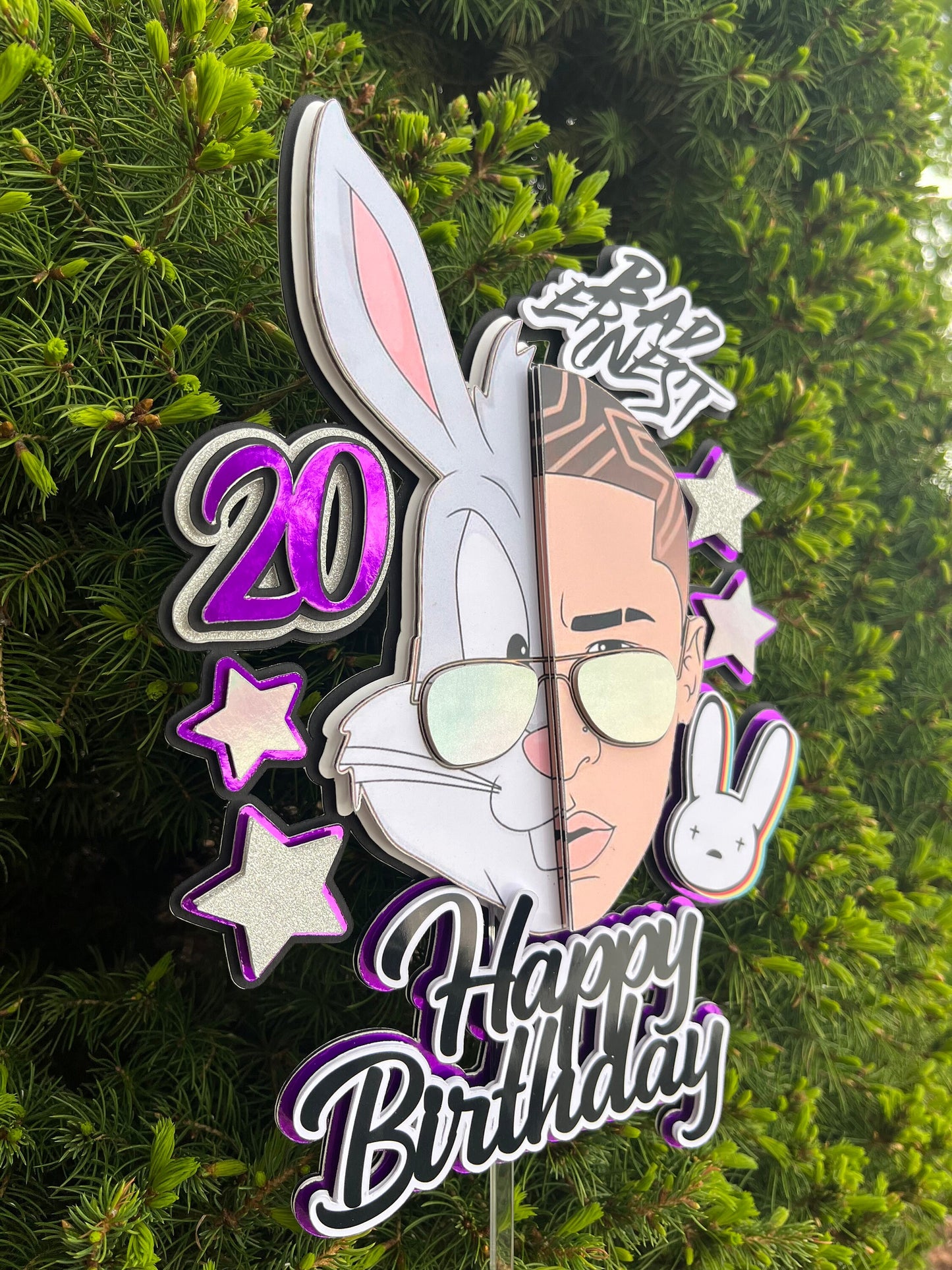Bad Bunny Cake topper / Bad Bunny topper / Bad Bunny custom topper / Bad Bunny party / Bad Bunny party supplies / Bad bunny decorations