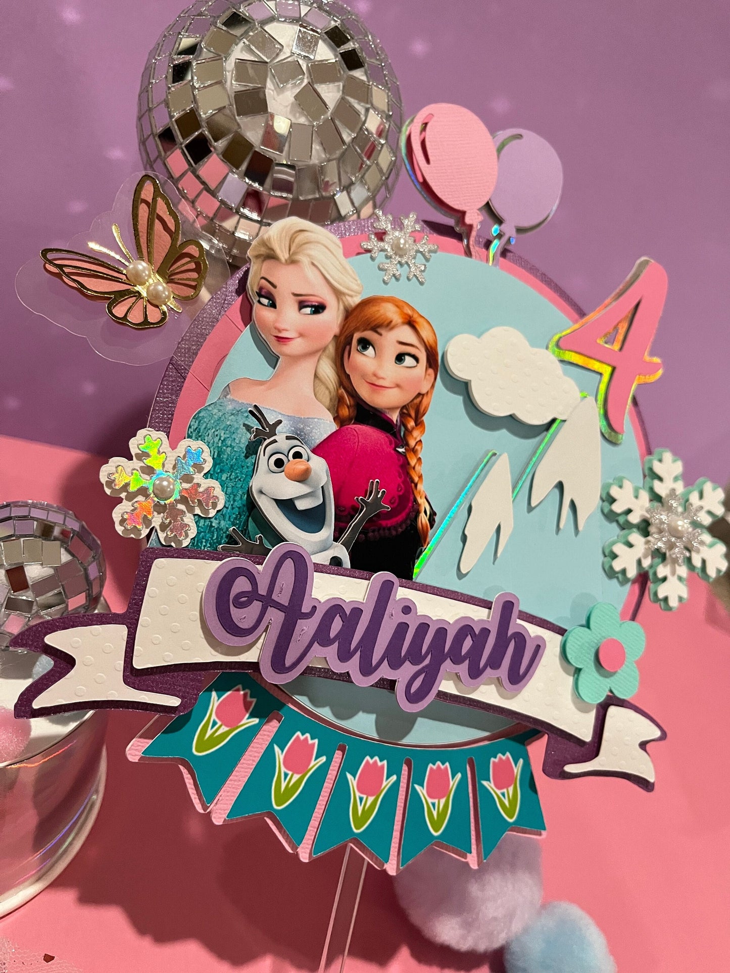 Frozen cake topper / Frozen 3D topper / frozen topper / frozen birthday topper