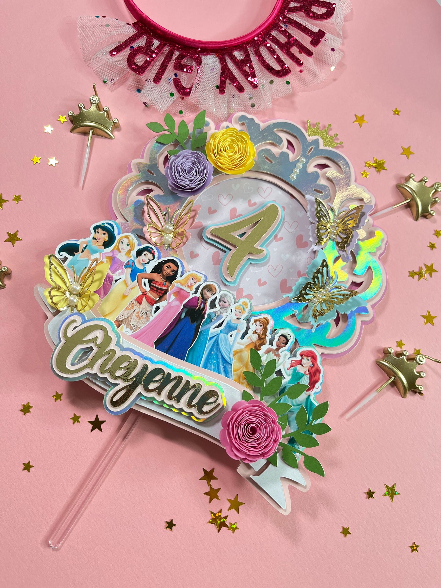 Princess Cake topper / Princess topper / Princess shaker topper / Princess party / Princess birthday topper / Princess party decor